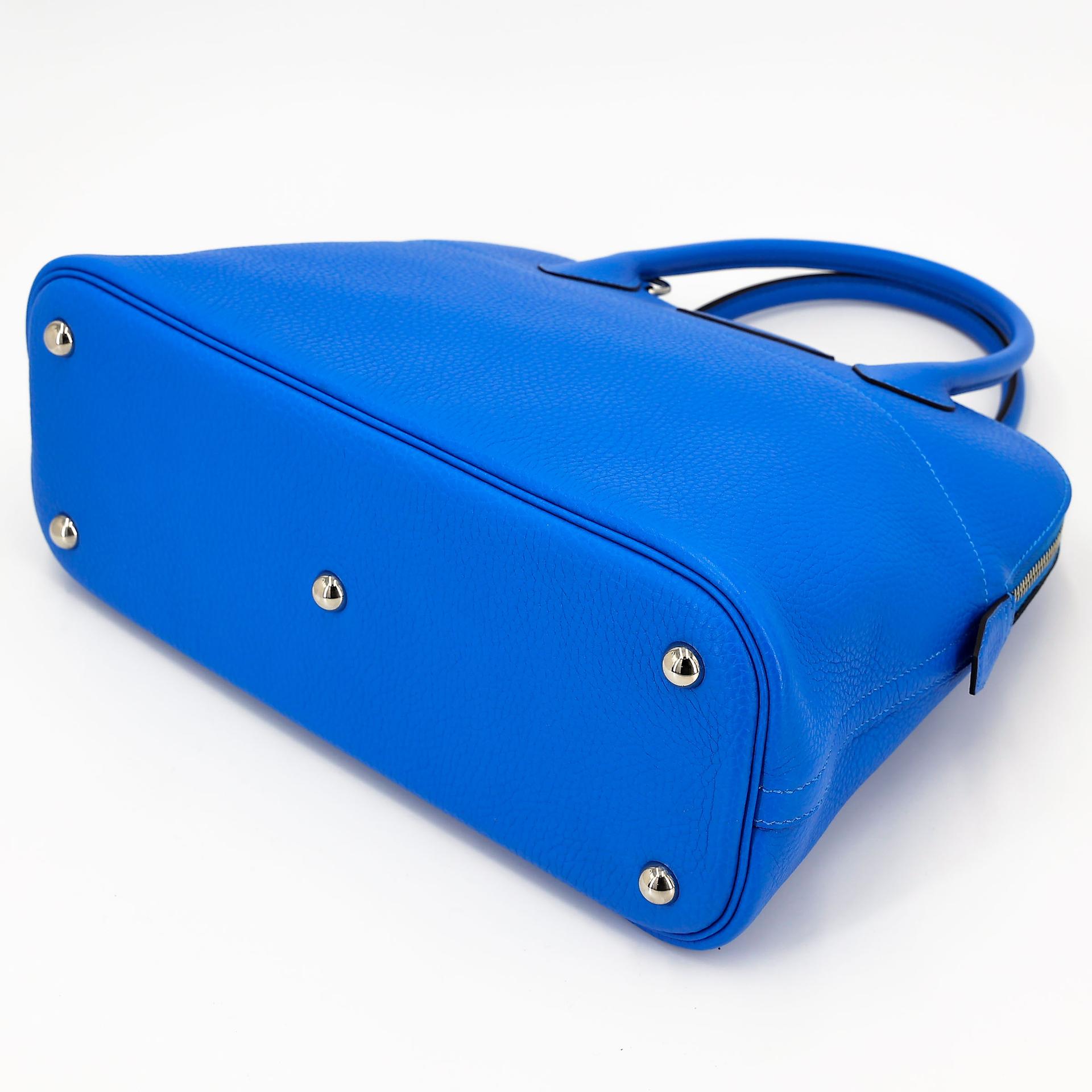 Excellent ( Rank SA ) HERMÈS Bolide 31 Bleu Zanzibar (B3) Clemence Palladium hardware X (2016) - 6