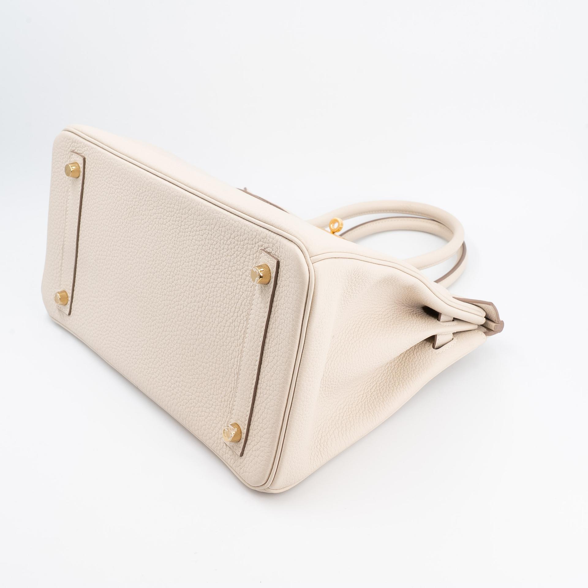 Very Good ( Rank A) HERMÈS Birkin 30 Craie (10) Togo Gold hardware Y (2020) - 5