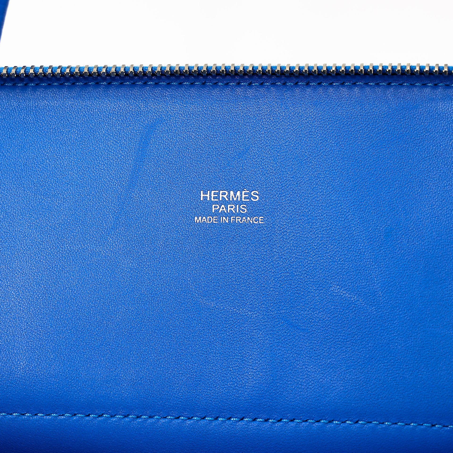 Excellent ( Rank SA ) HERMÈS Bolide 31 Bleu Zanzibar (B3) Clemence Palladium hardware X (2016) - 20