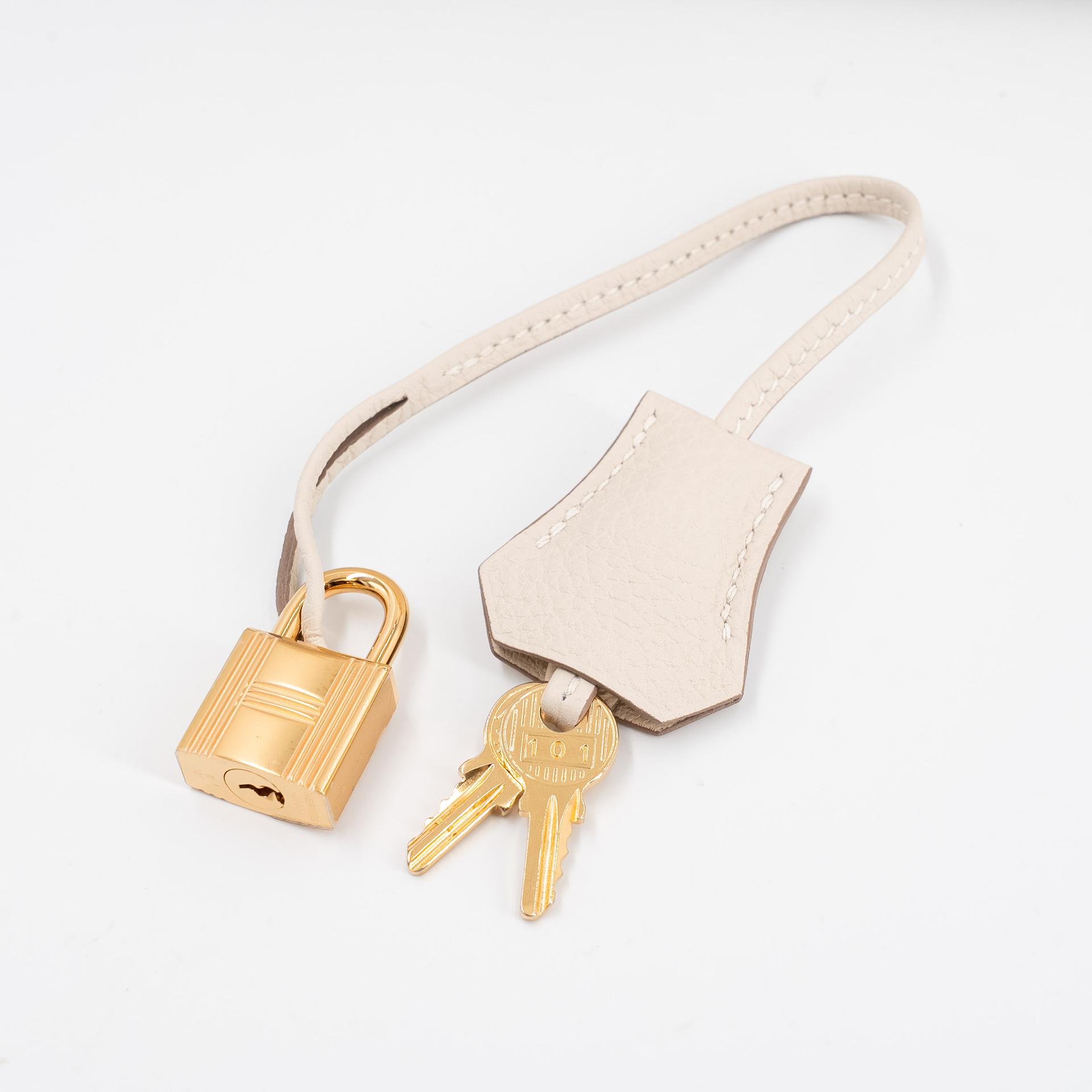 Very Good ( Rank A) HERMÈS Birkin 30 Craie (10) Togo Gold hardware Y (2020) - 17