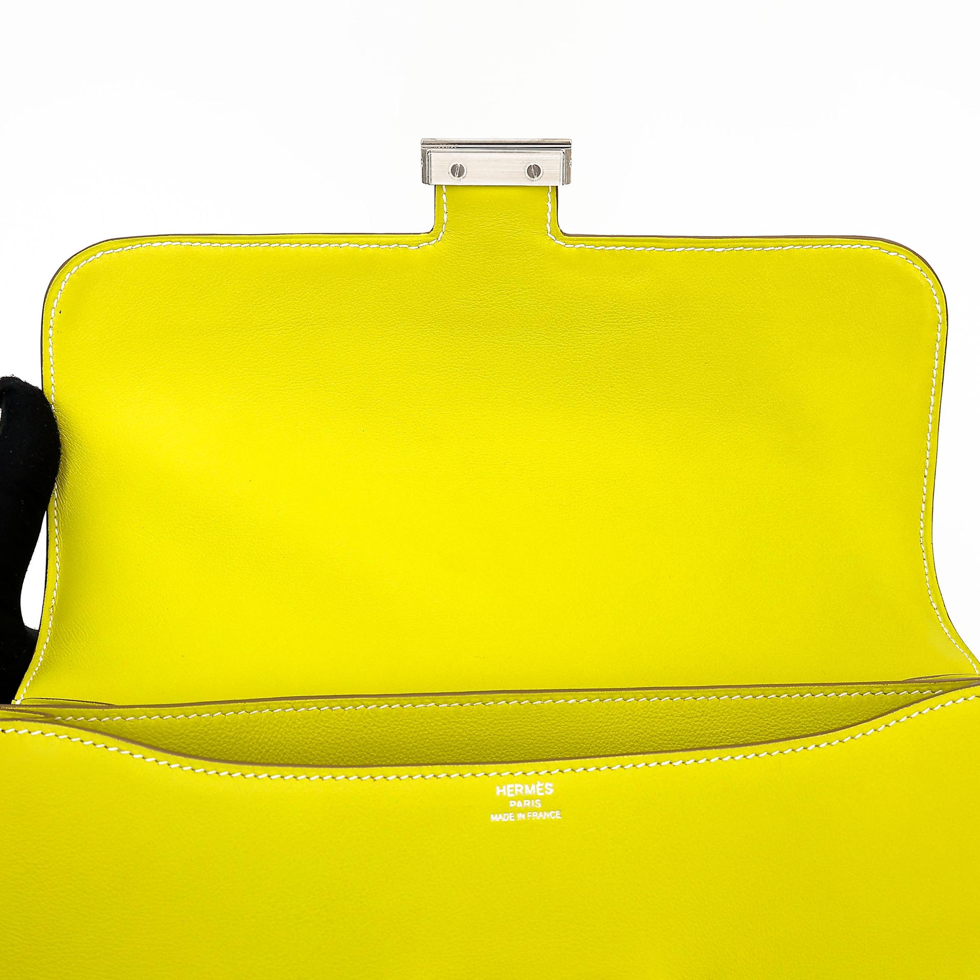Excellent ( Rank SA ) HERMÈS Constance Elan Soufre (C9) Swift Palladium hardware Square Q (2013) - 15