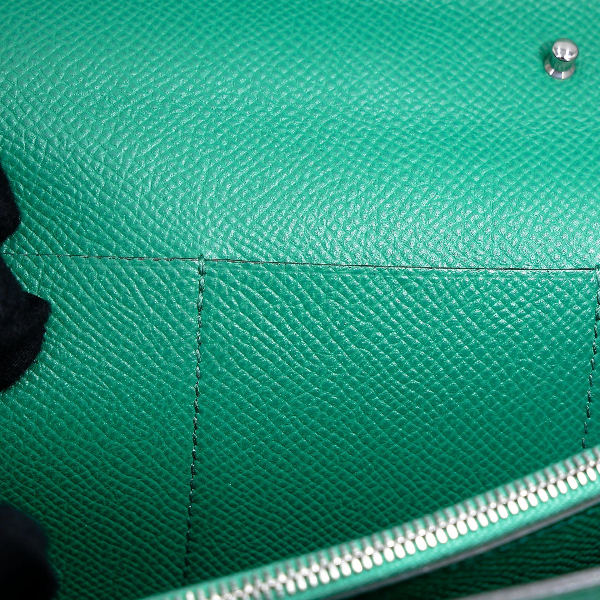 Excellent ( Rank SA ) HERMÈS Kelly To Go Wallet Vert Vertigo (U4) Epsom Palladium hardware U (2022) - 19