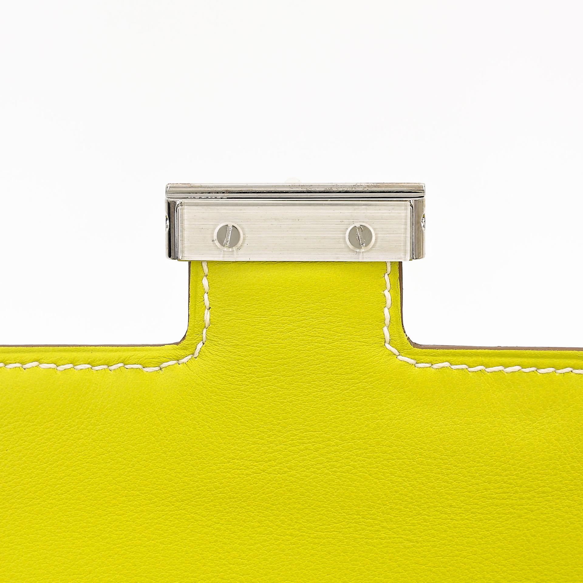 Excellent ( Rank SA ) HERMÈS Constance Elan Soufre (C9) Swift Palladium hardware Square Q (2013) - 14