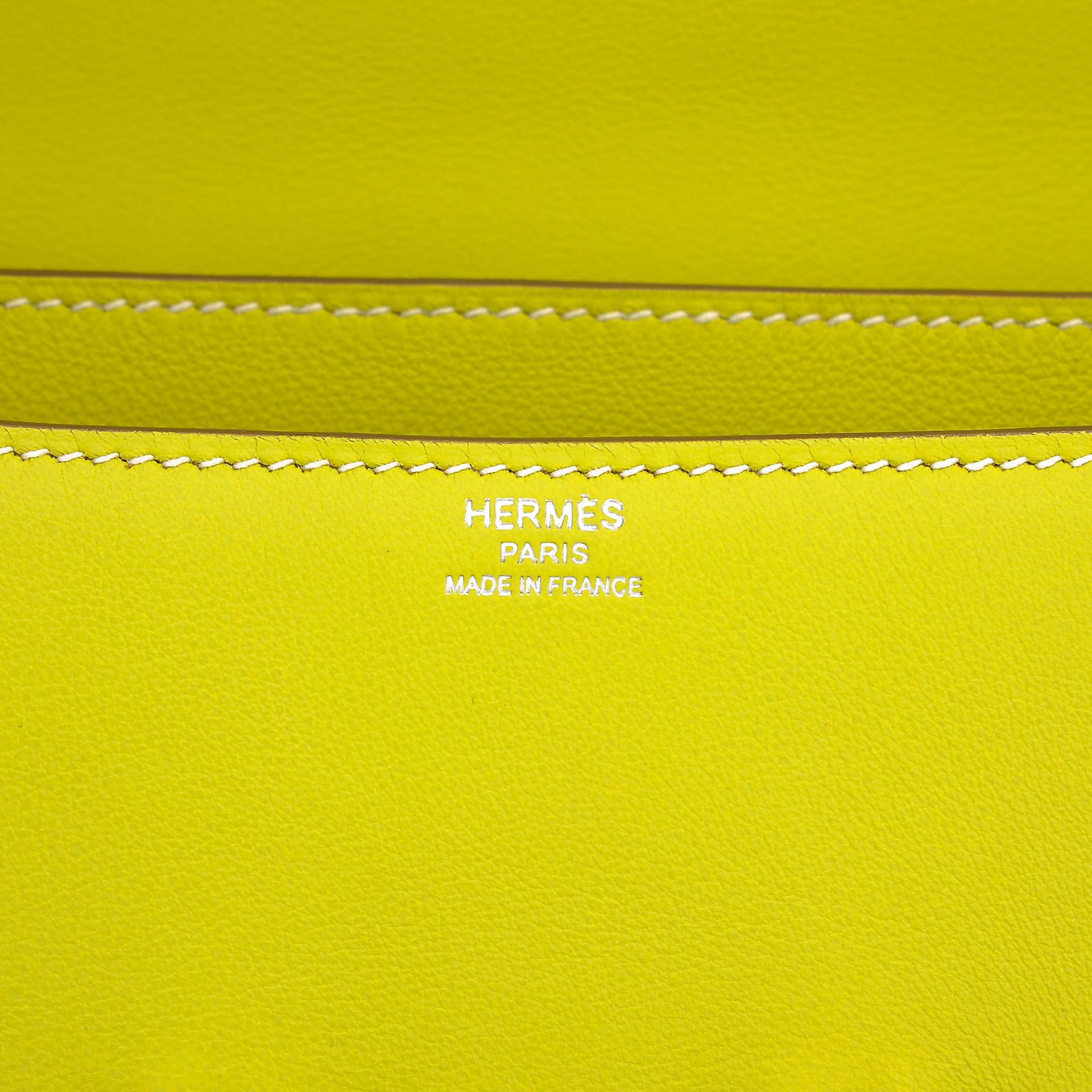Excellent ( Rank SA ) HERMÈS Constance Elan Soufre (C9) Swift Palladium hardware Square Q (2013) - 16