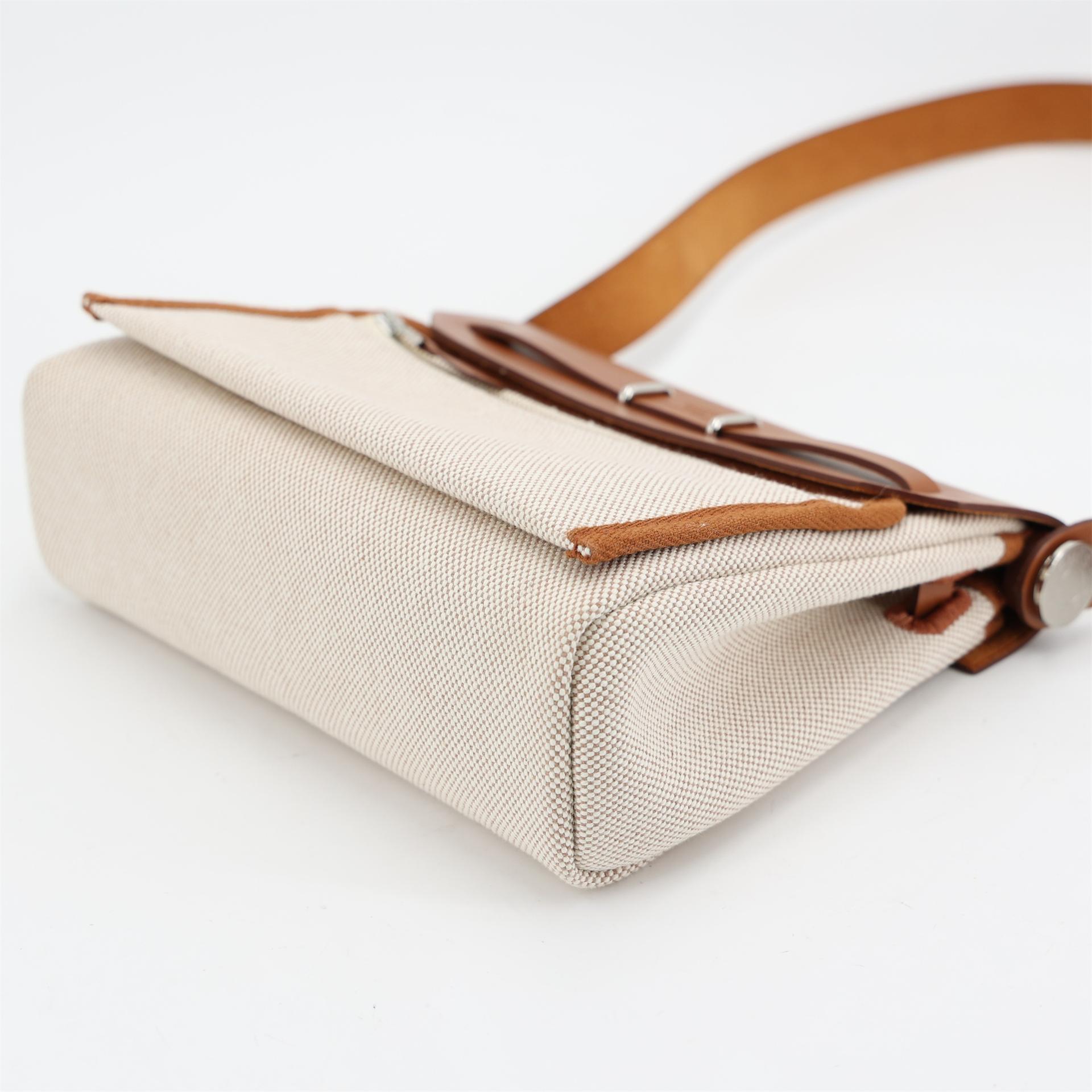 Unused ( Rank NS ) HERMÈS Herbag Zip Mini 20 Fauve (34) Canvas Vache Hunter Palladium hardware W (2024) - 7