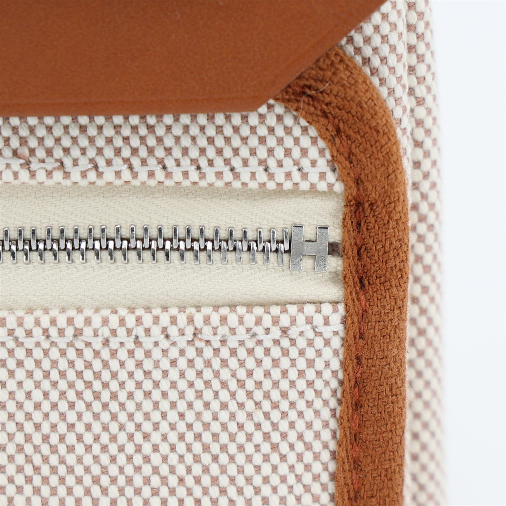 Unused ( Rank NS ) HERMÈS Herbag Zip Mini 20 Fauve (34) Canvas Vache Hunter Palladium hardware W (2024) - 17