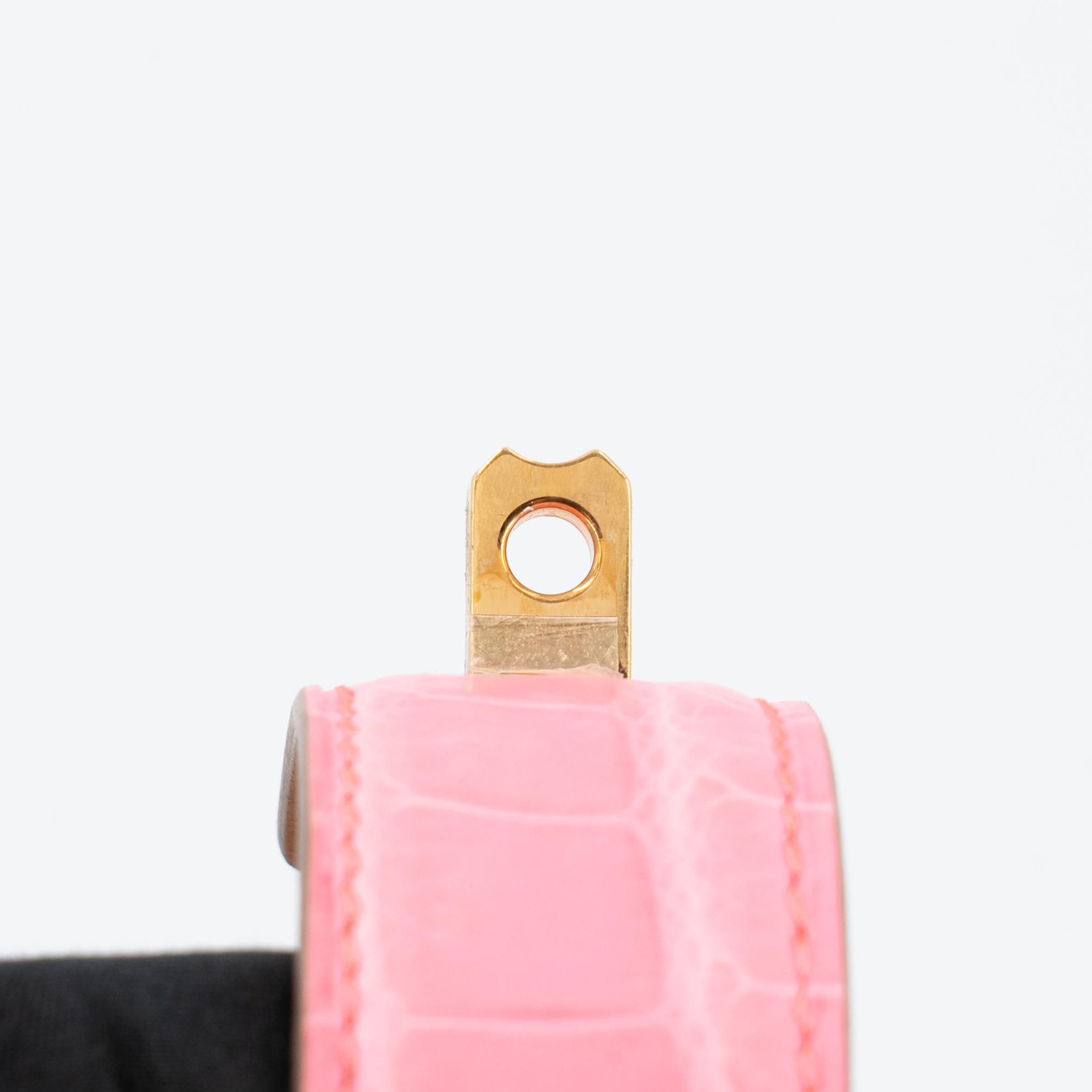 Unused ( Rank NS ) HERMÈS Bracelet Collier de Chien CDC 24 T1/XS Pink (5P) Crocodile Rose Gold hardware Z (2021) - 10
