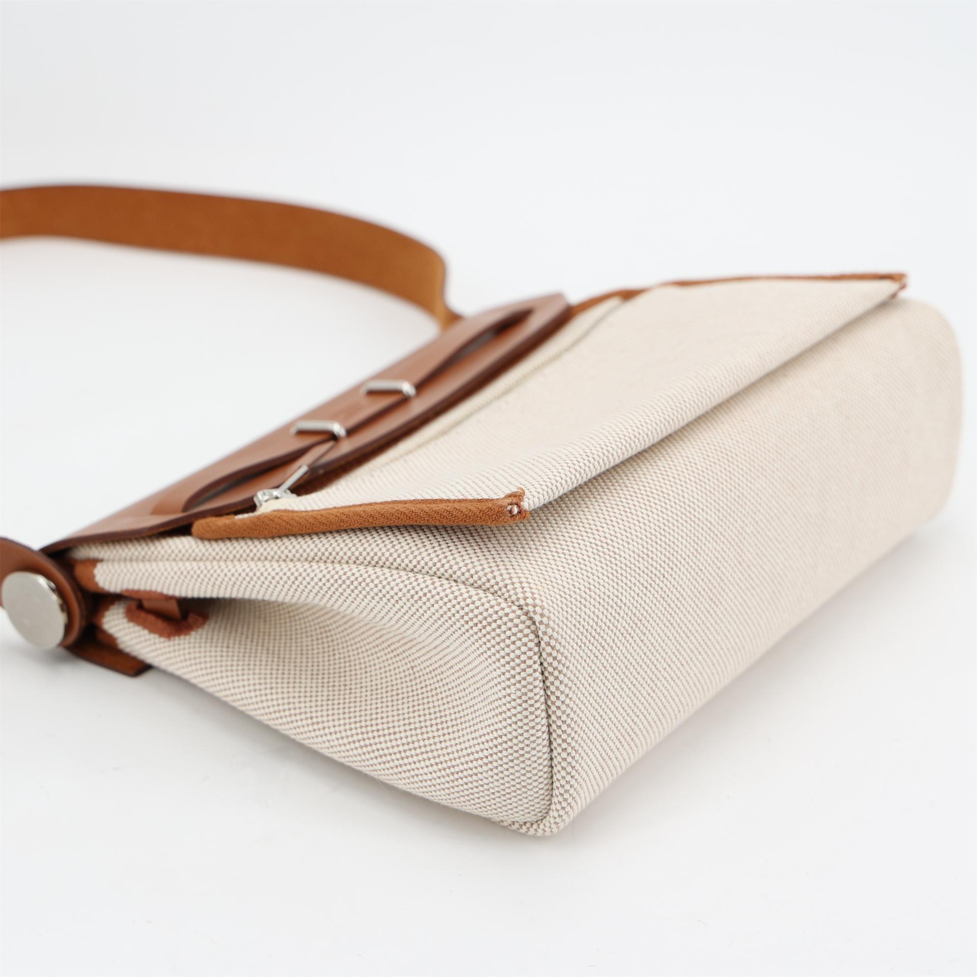 Unused ( Rank NS ) HERMÈS Herbag Zip Mini 20 Fauve (34) Canvas Vache Hunter Palladium hardware W (2024) - 6