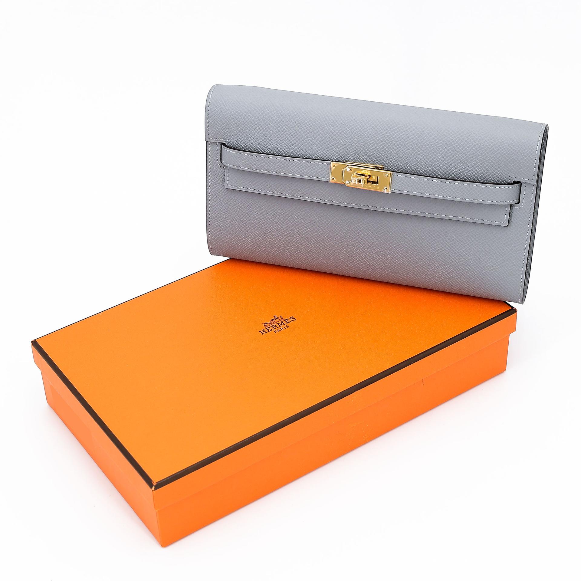 全新 HERMÈS 愛馬仕 Kelly To Go 錢包 P0 木偶灰 Gris Pantin Epsom皮 金扣 K刻 2025年 - 3