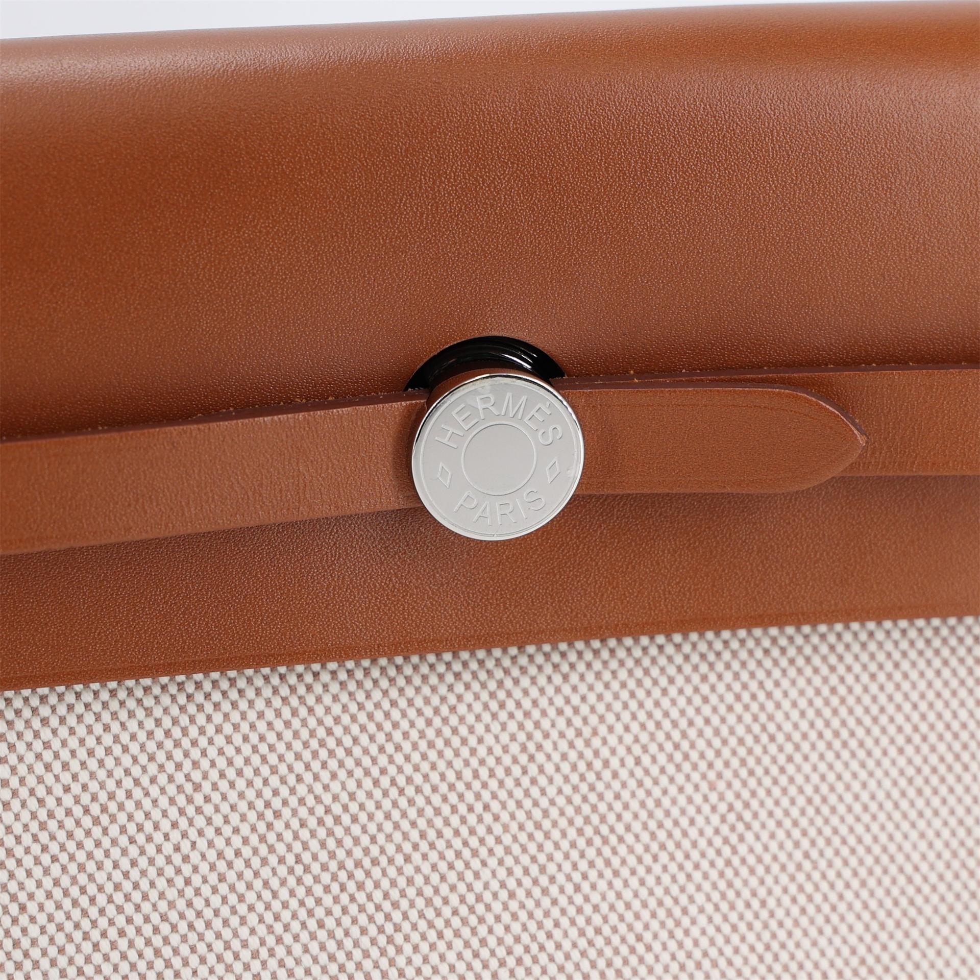 Unused ( Rank NS ) HERMÈS Herbag Zip Mini 20 Fauve (34) Canvas Vache Hunter Palladium hardware W (2024) - 9