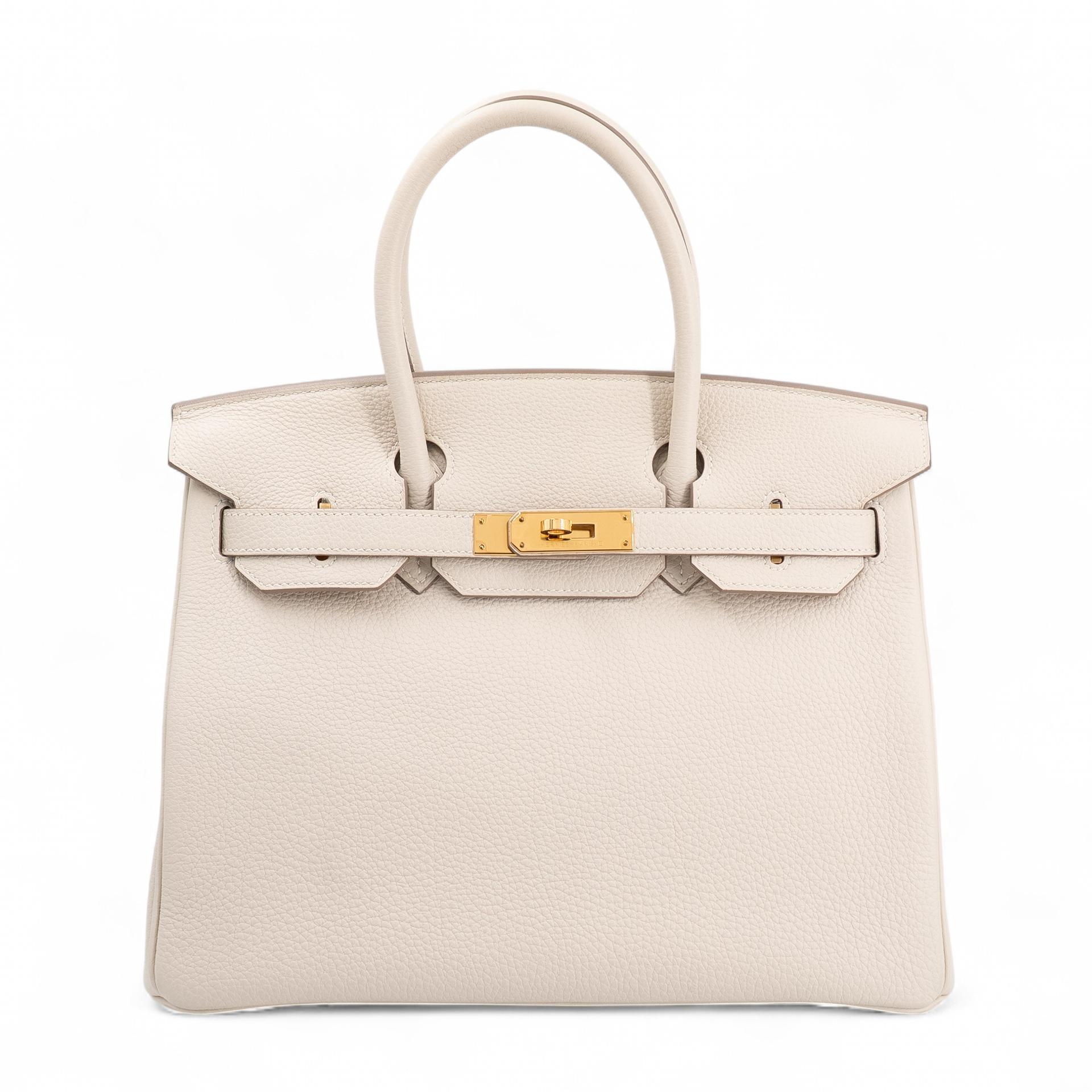 Very Good ( Rank A) HERMÈS Birkin 30 Craie (10) Togo Gold hardware Y (2020) - 1