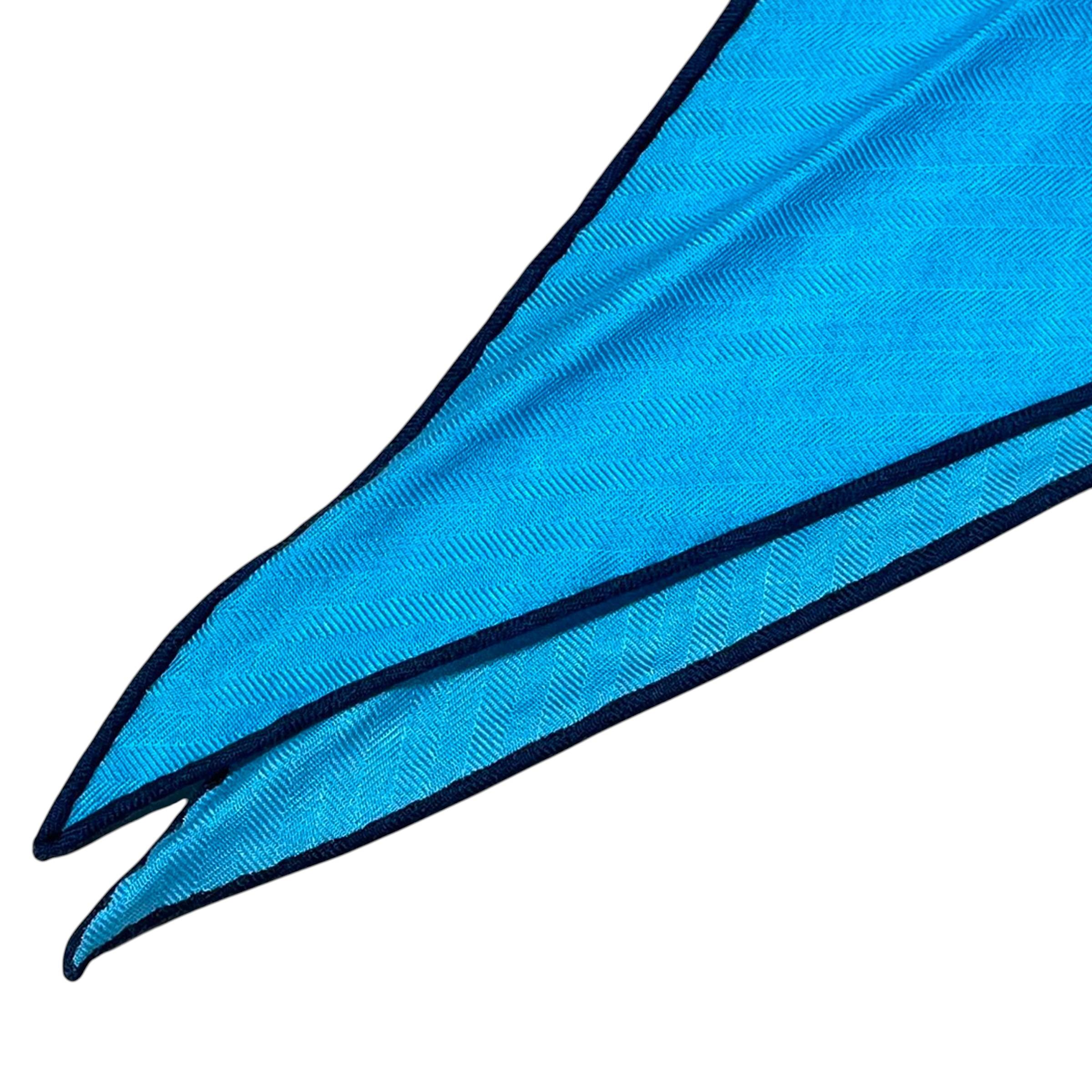 Unused ( Rank NS ) HERMÈS LOSANGE PM Blue Cashmere Silk - 3