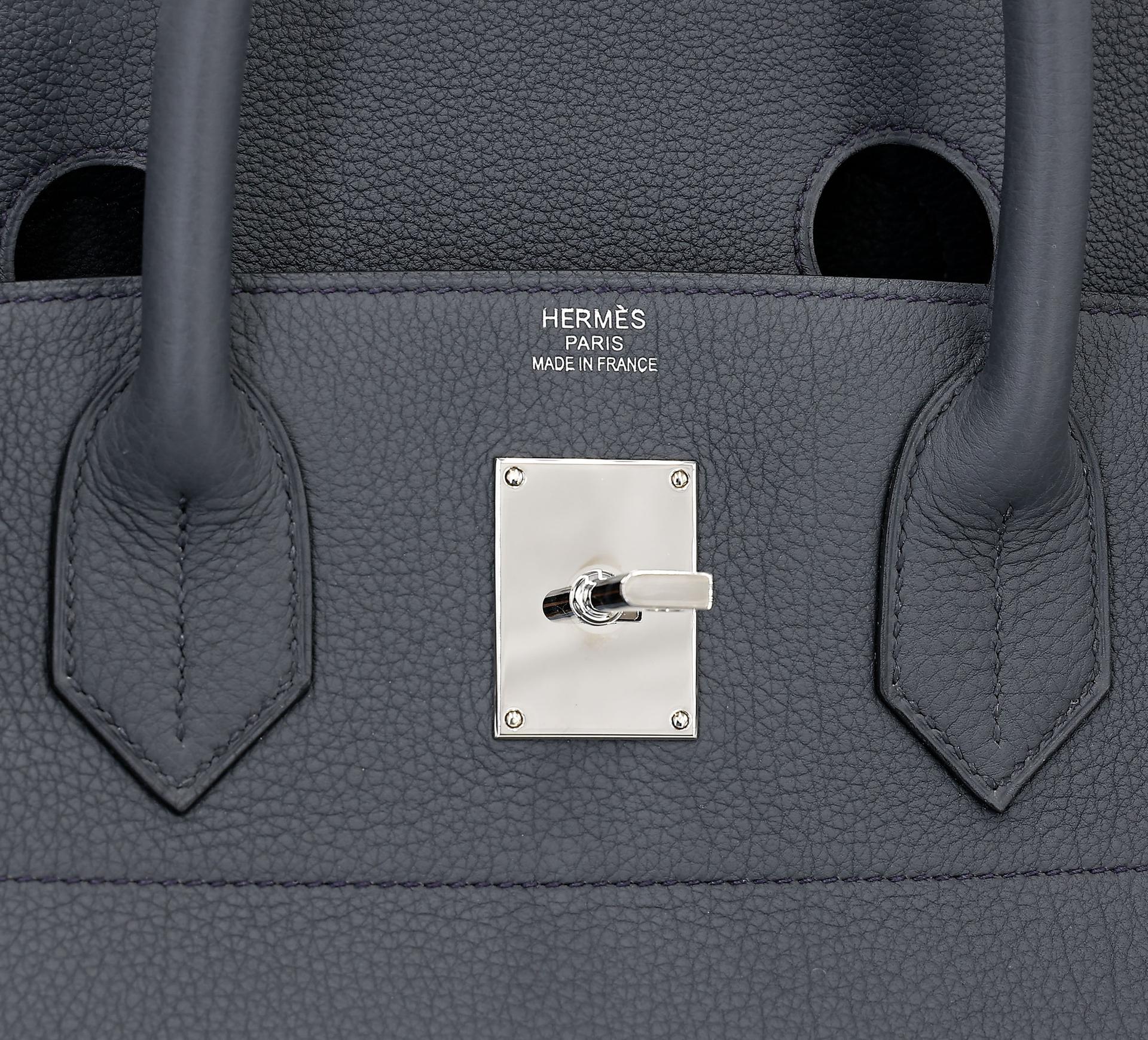 Excellent ( Rank SA ) HERMÈS Haut à Courroies HAC 40 Gris misty (H0) Togo Palladium hardware W (2024) - 15