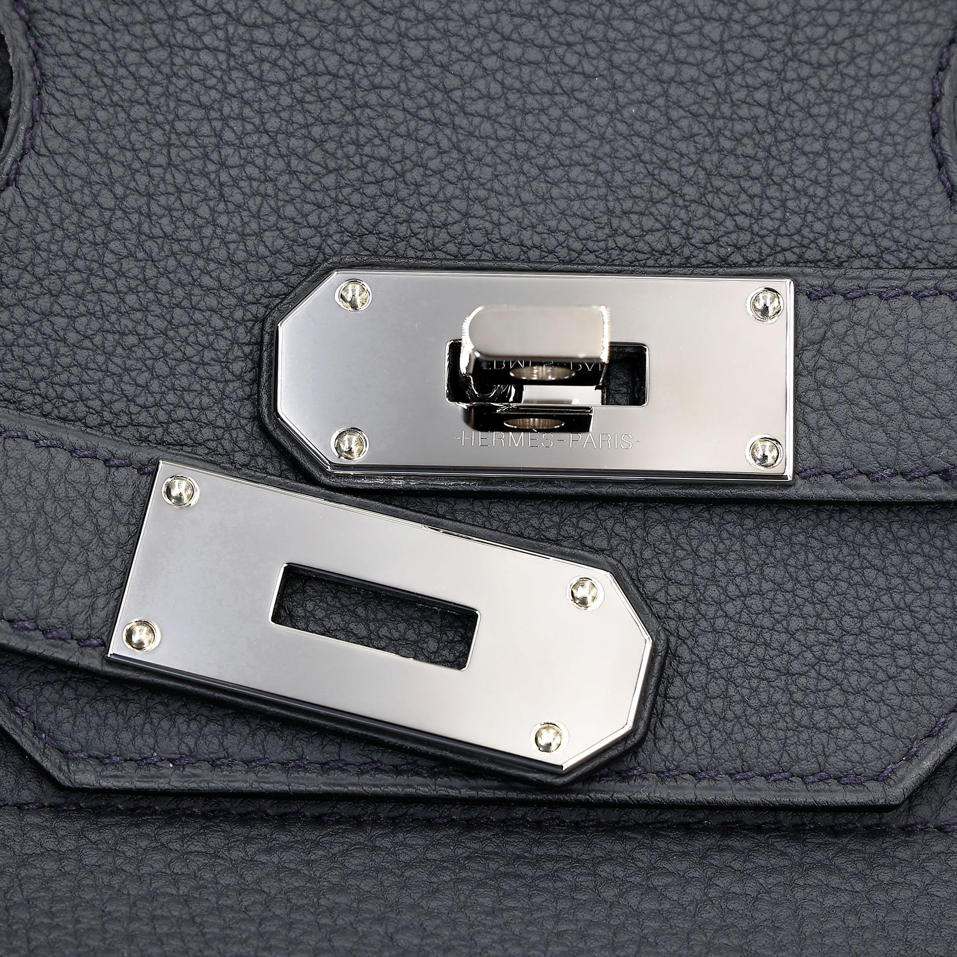 Excellent ( Rank SA ) HERMÈS Haut à Courroies HAC 40 Gris misty (H0) Togo Palladium hardware W (2024) - 13