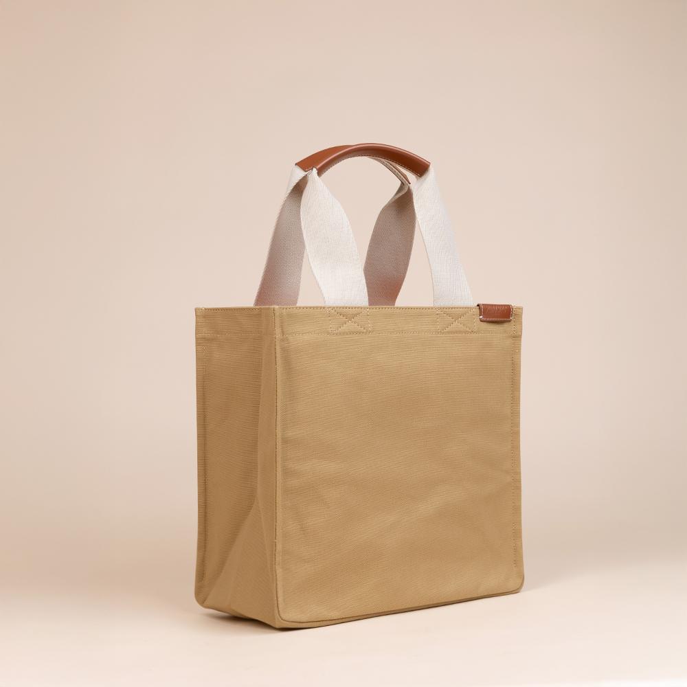 Brand New ( Rank N ) XIAOMA Travel Delight M Shopper Tote Light Brown Canvas - 2