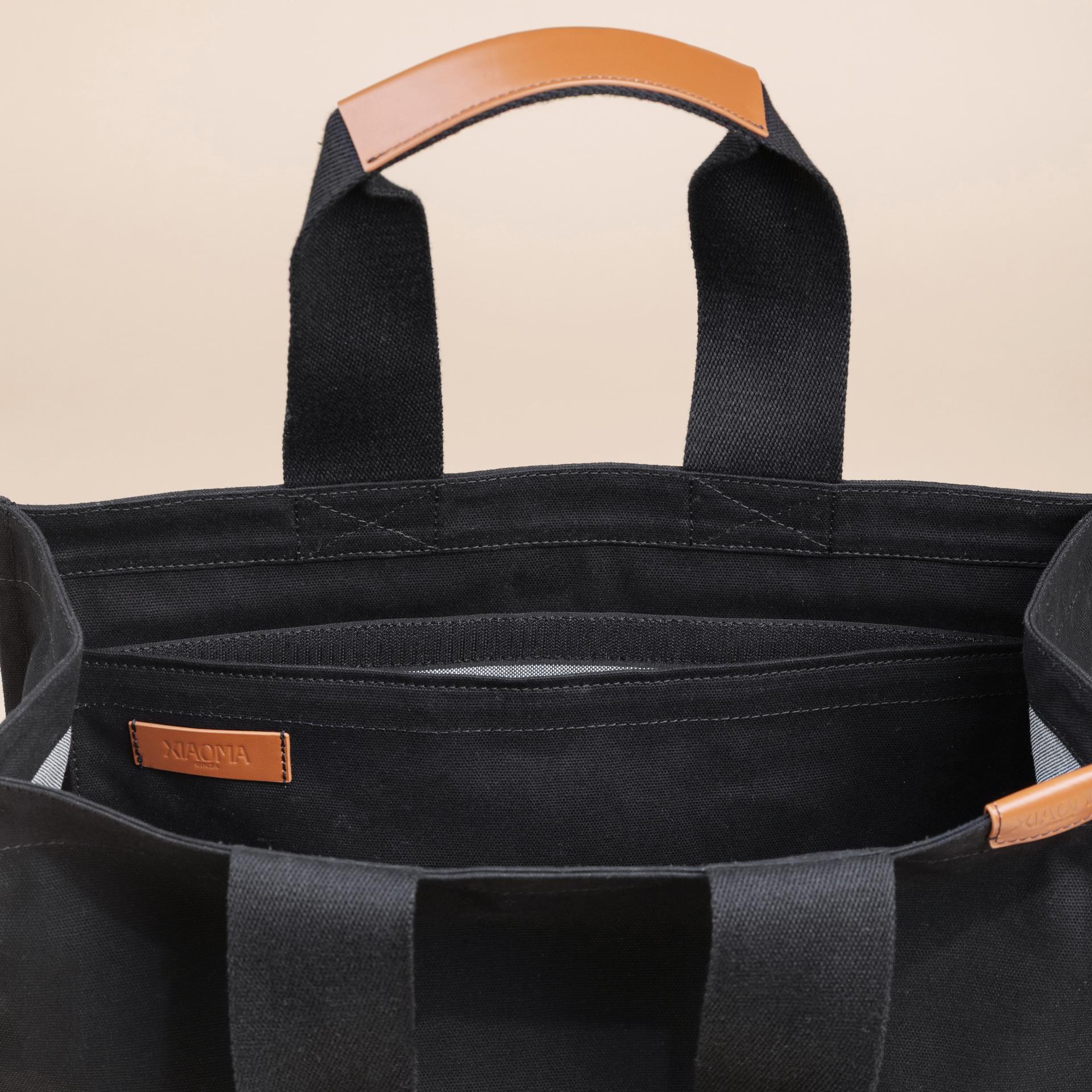 Brand New ( Rank N ) XIAOMA Travel Delight L Shopper Tote Black Canvas - 4