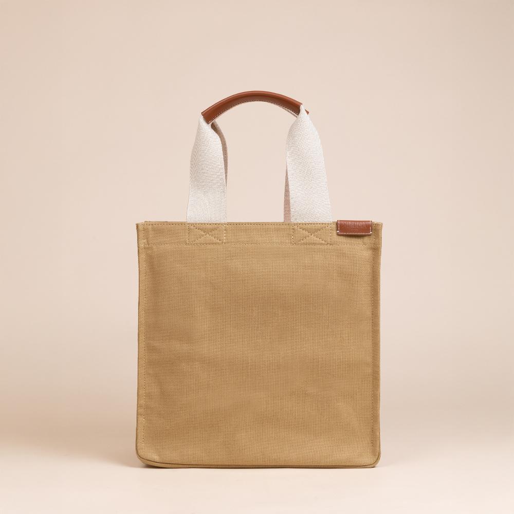 Brand New ( Rank N ) XIAOMA Travel Delight M Shopper Tote Light Brown Canvas - 1