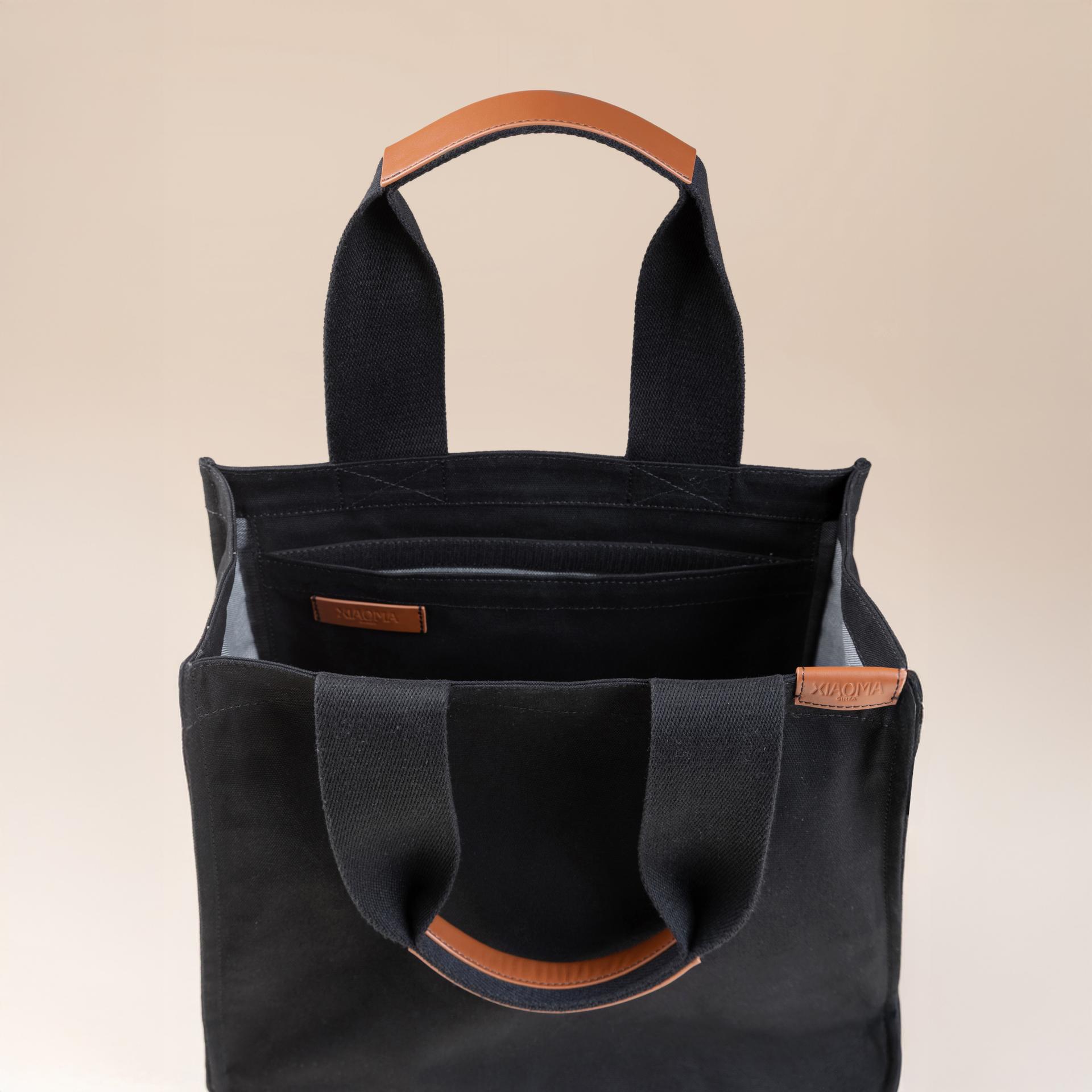 Brand New ( Rank N ) XIAOMA Travel Delight M Shopper Tote Black Canvas - 6