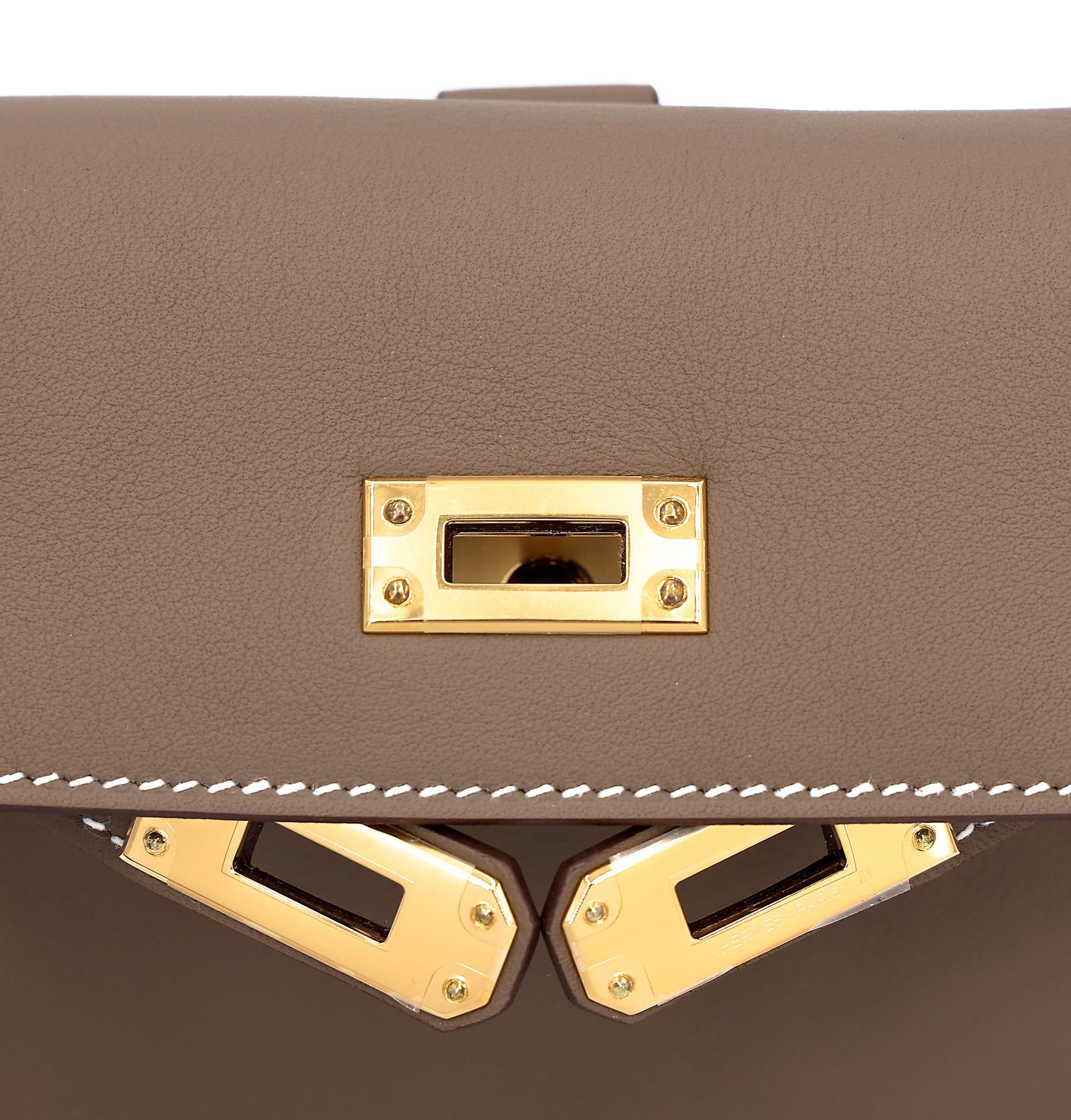Brand New ( Rank N ) HERMÈS Kelly Jump Etoupe (18) Swift Gold hardware K (2025) - 19