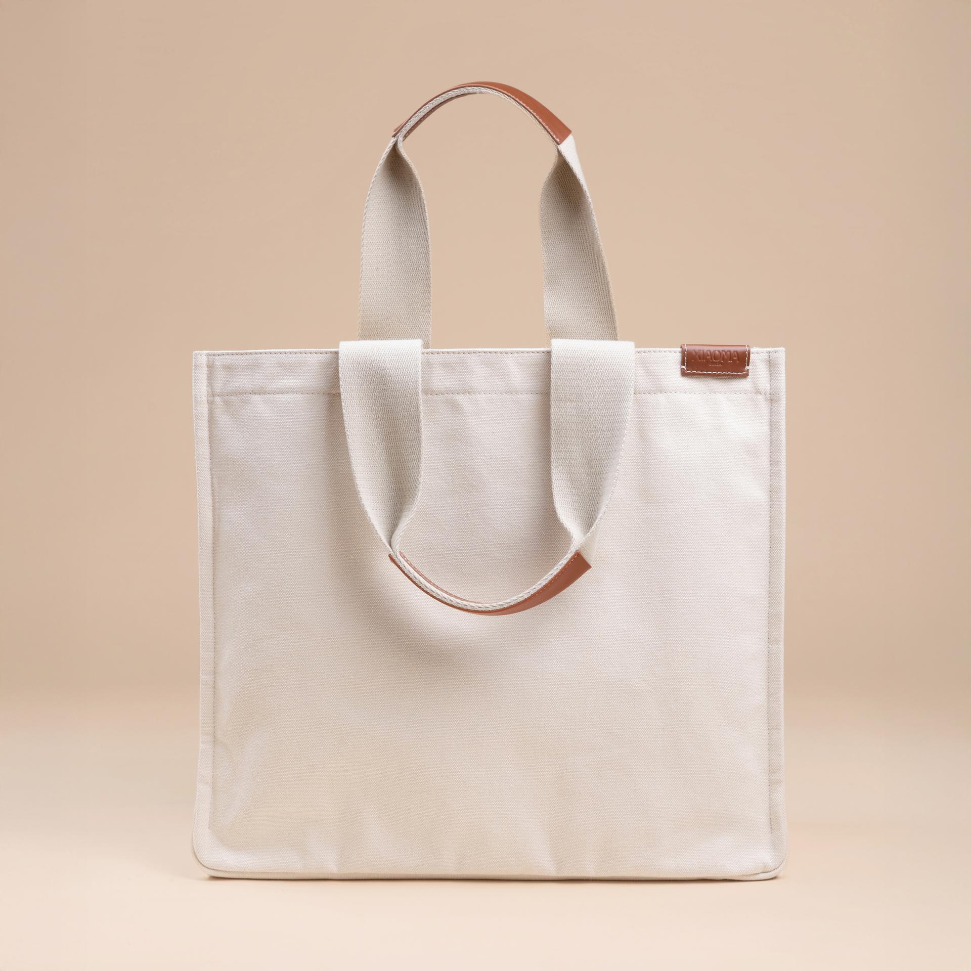 Brand New ( Rank N ) XIAOMA Travel Delight L Shopper Tote Beige Canvas - 1
