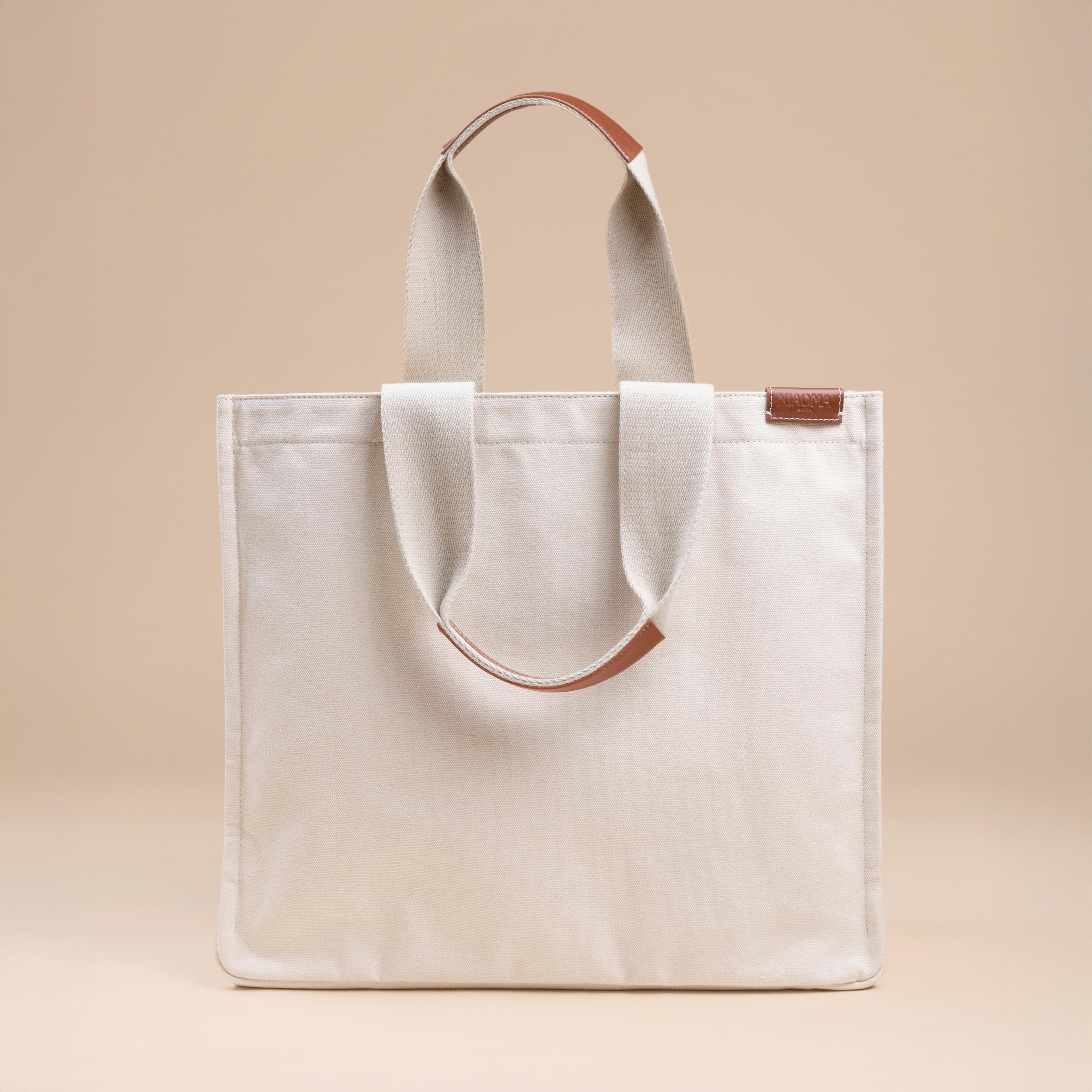 Brand New ( Rank N ) XIAOMA Travel Delight L Shopper Tote Beige Canvas - 1