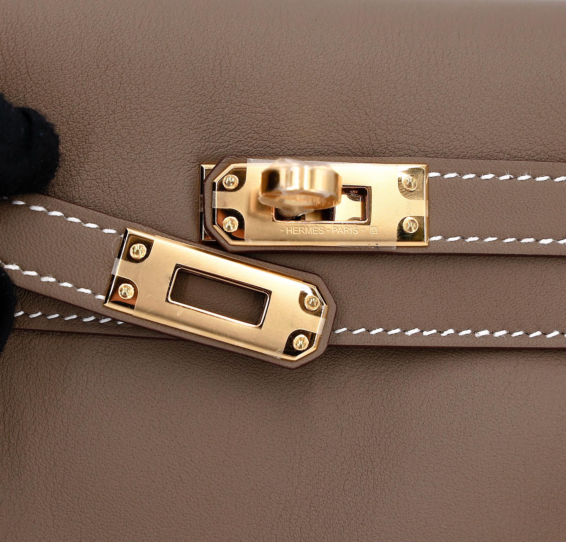 Brand New ( Rank N ) HERMÈS Kelly Jump Etoupe (18) Swift Gold hardware K (2025) - 17