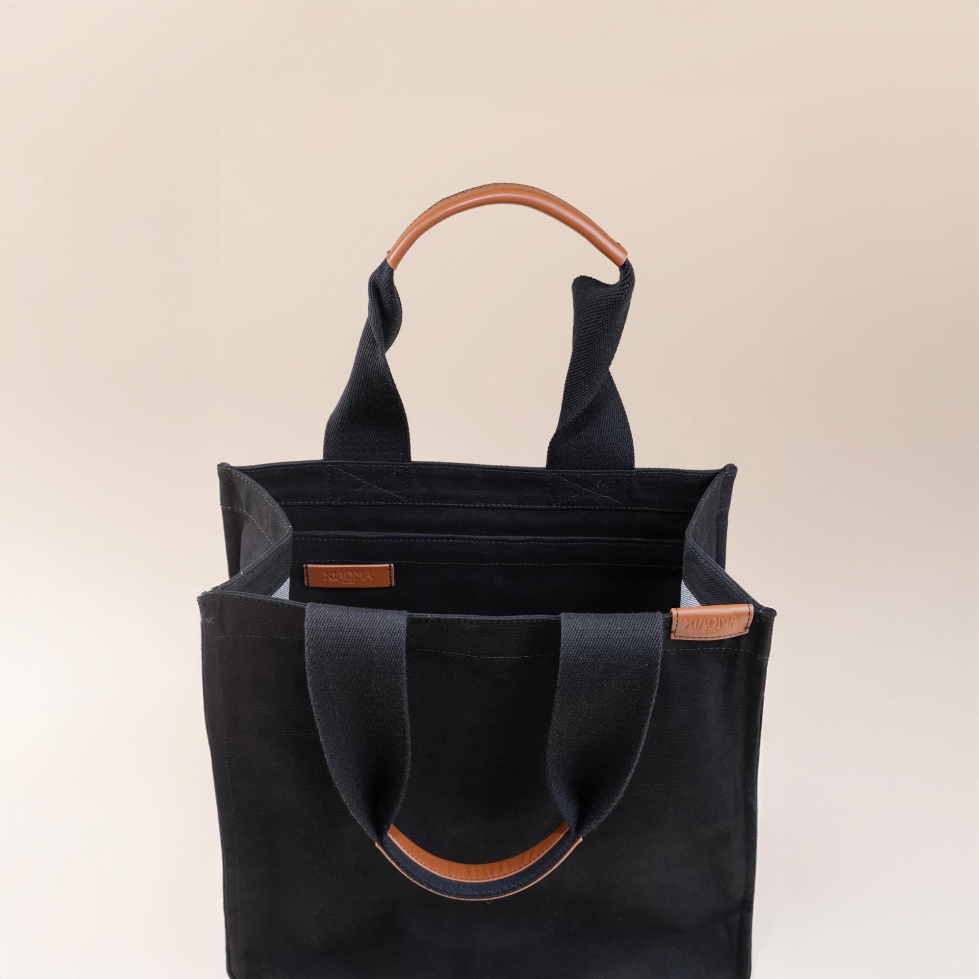 Brand New ( Rank N ) XIAOMA Travel Delight M Shopper Tote Black Canvas - 4