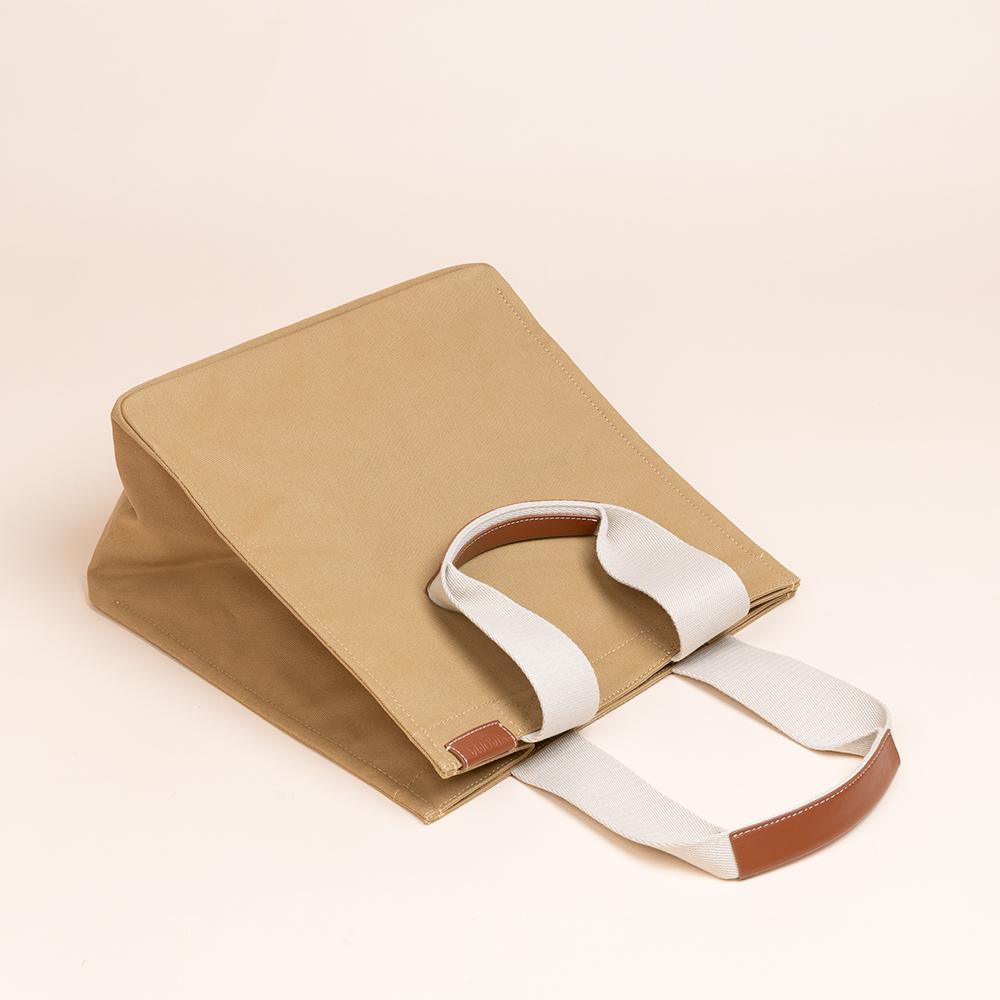 Brand New ( Rank N ) XIAOMA Travel Delight M Shopper Tote Light Brown Canvas - 7