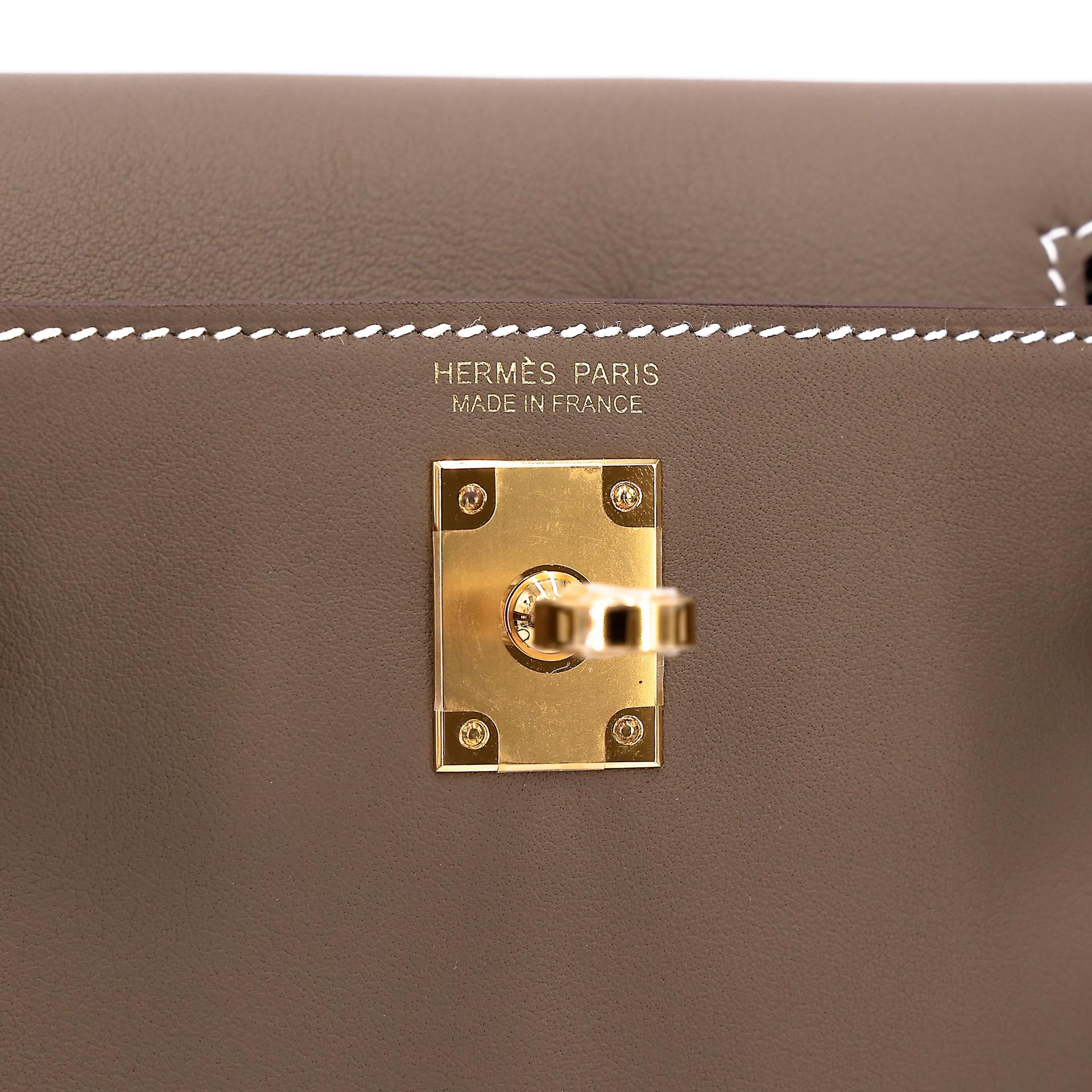 Brand New ( Rank N ) HERMÈS Kelly Jump Etoupe (18) Swift Gold hardware K (2025) - 22