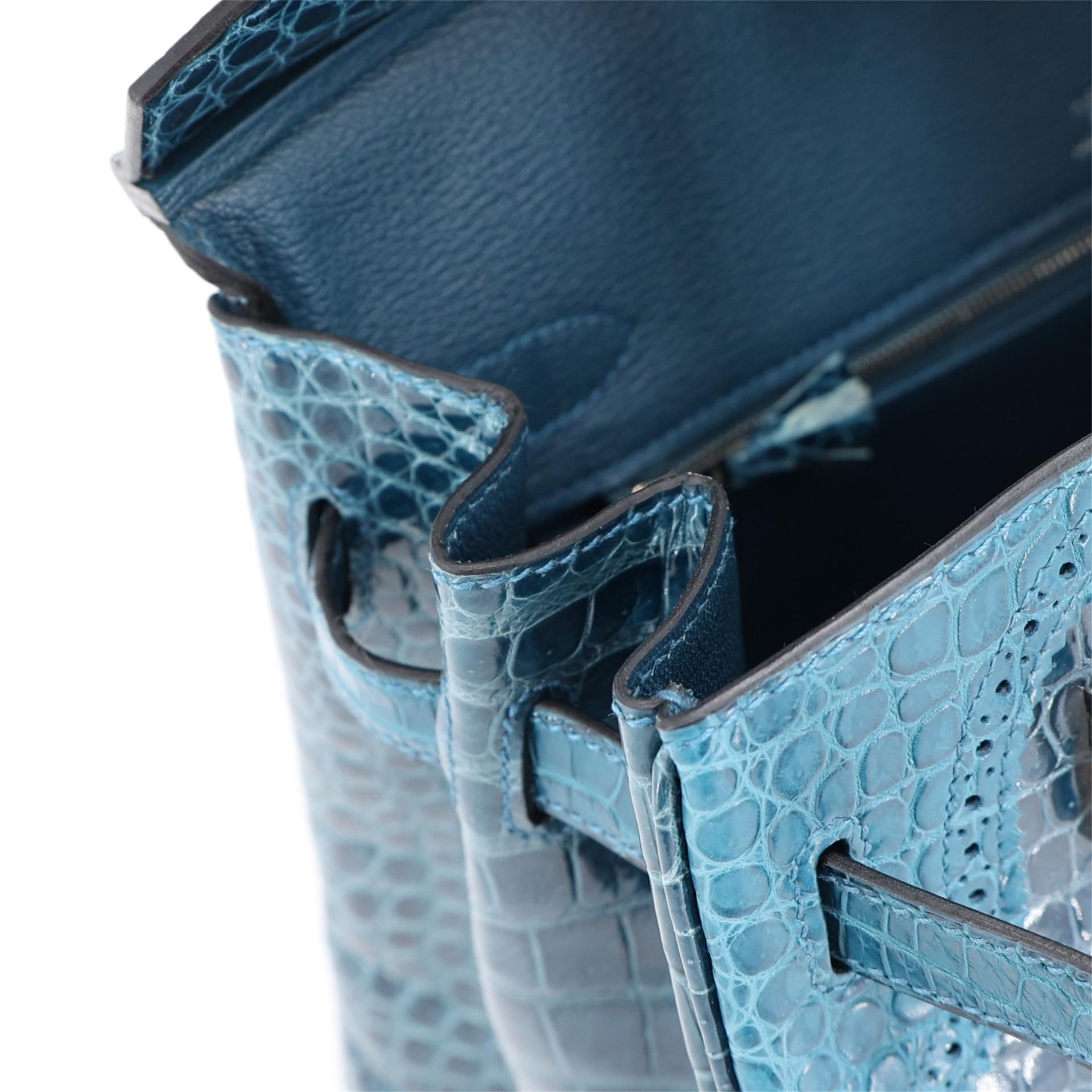 Unused ( Rank NS ) HERMÈS Birkin Ghillies 30 Colvert (1P) Shiny Porosus Crocodile Matte Porosus Crocodile Palladium hardware X (2016) - 13