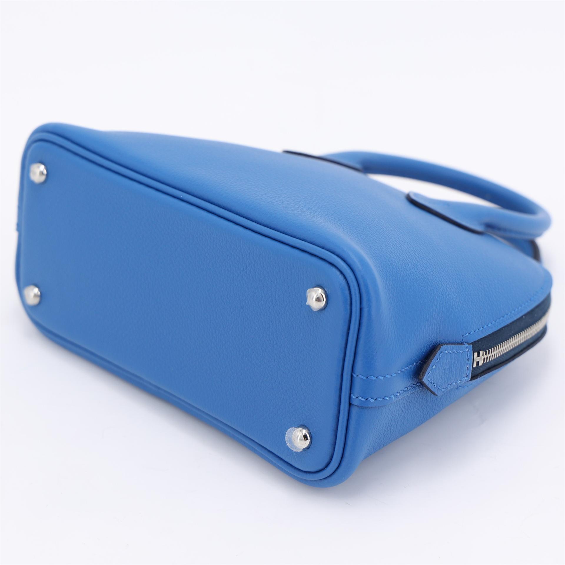 Unused ( Rank NS ) HERMÈS Mini Bolide 1923 Bleu Zellige (I7) Bleu de Prusse (7P) Evercolor Palladium hardware B (2023) - 5