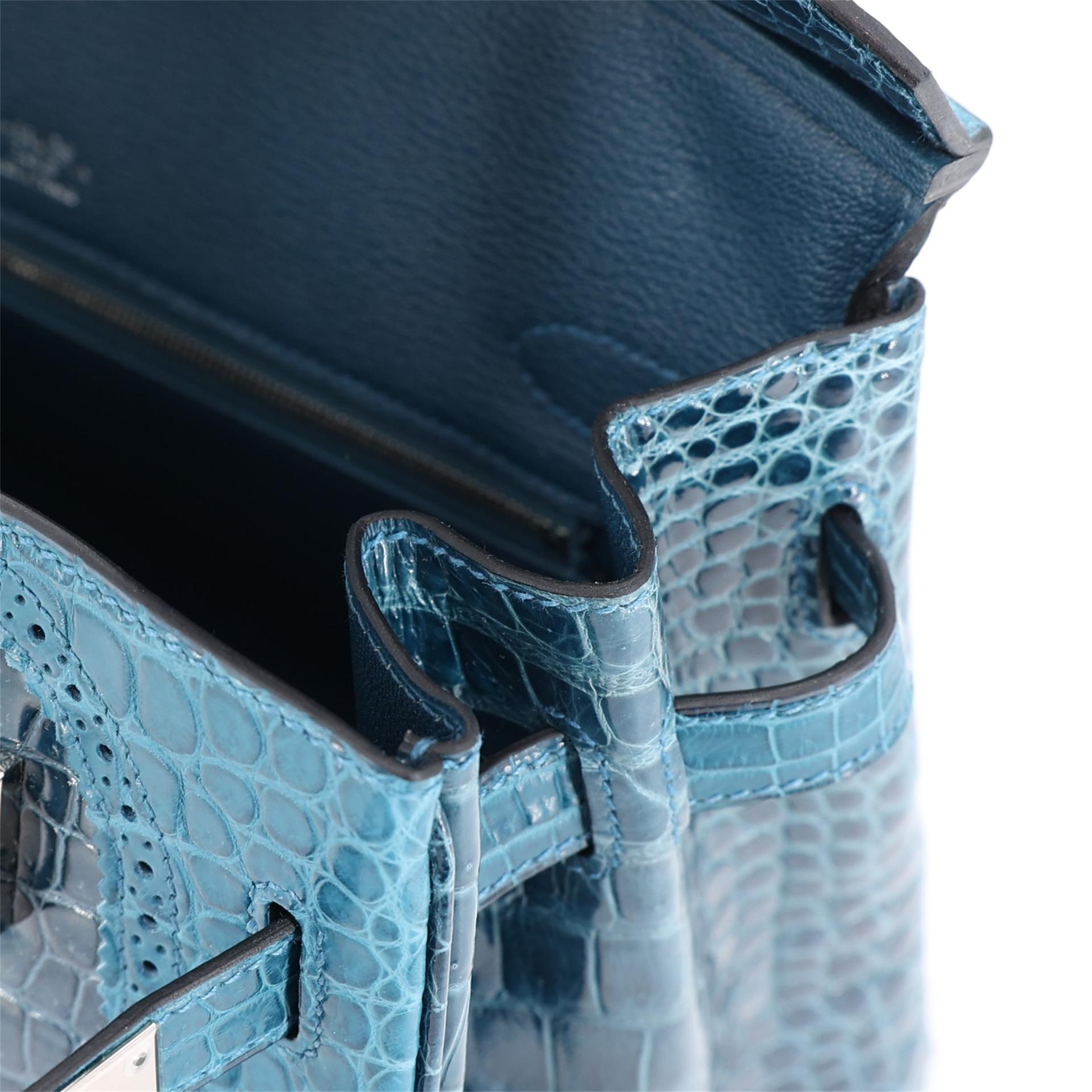 Unused ( Rank NS ) HERMÈS Birkin Ghillies 30 Colvert (1P) Shiny Porosus Crocodile Matte Porosus Crocodile Palladium hardware X (2016) - 14