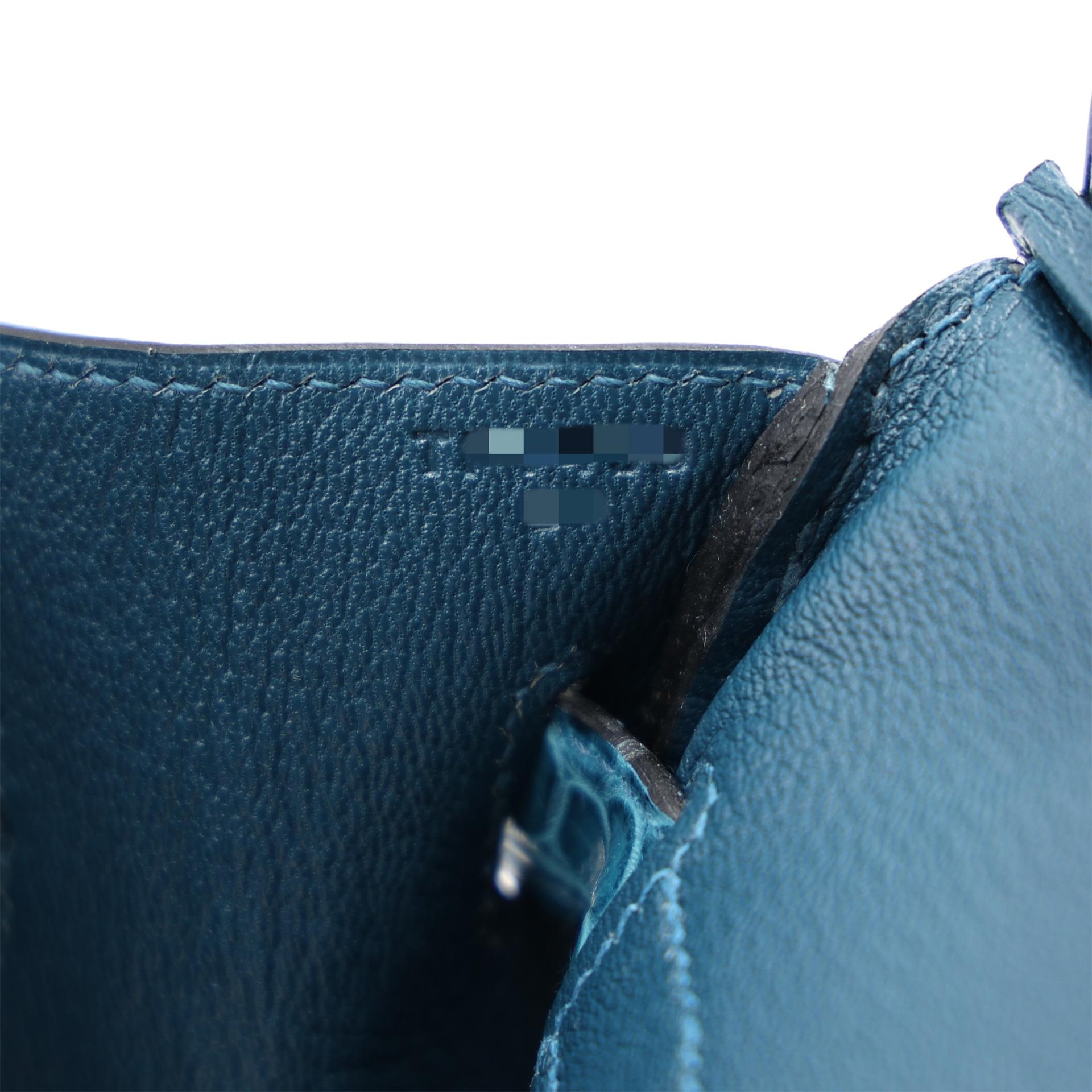 Unused ( Rank NS ) HERMÈS Birkin Ghillies 30 Colvert (1P) Shiny Porosus Crocodile Matte Porosus Crocodile Palladium hardware X (2016) - 18