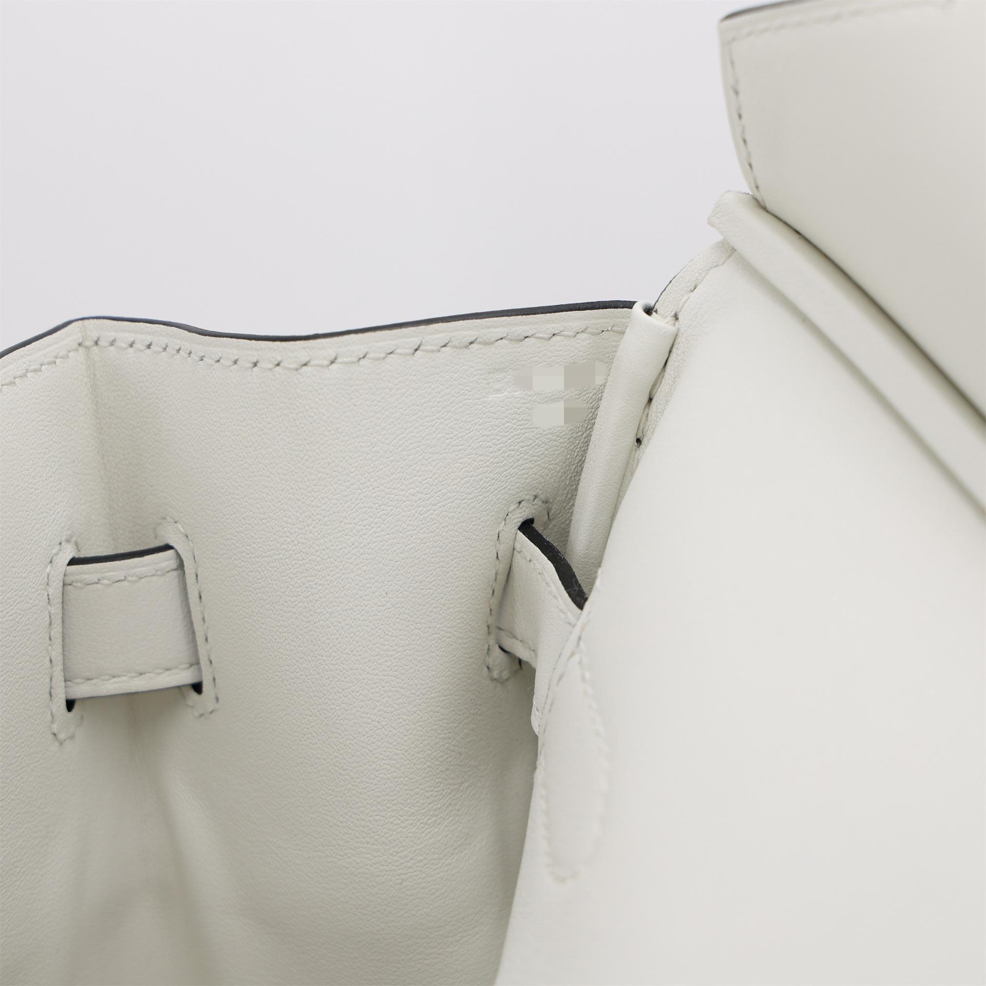Unused ( Rank NS ) HERMÈS Limited Edition Birkin 35 White (01) Swift Toile H canvas Palladium hardware B (2023) - 16