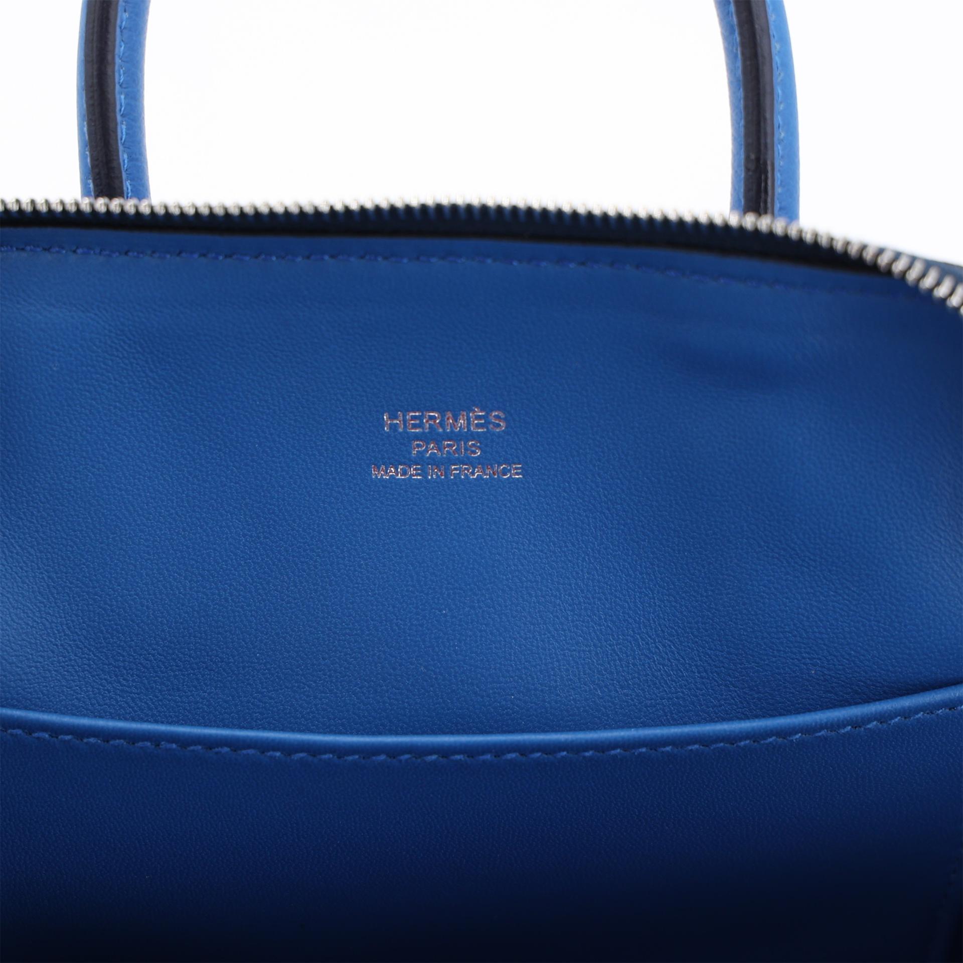 Unused ( Rank NS ) HERMÈS Mini Bolide 1923 Bleu Zellige (I7) Bleu de Prusse (7P) Evercolor Palladium hardware B (2023) - 8