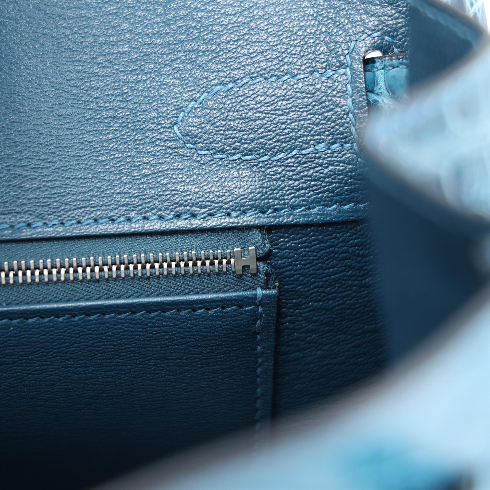 Unused ( Rank NS ) HERMÈS Birkin Ghillies 30 Colvert (1P) Shiny Porosus Crocodile Matte Porosus Crocodile Palladium hardware X (2016) - 17