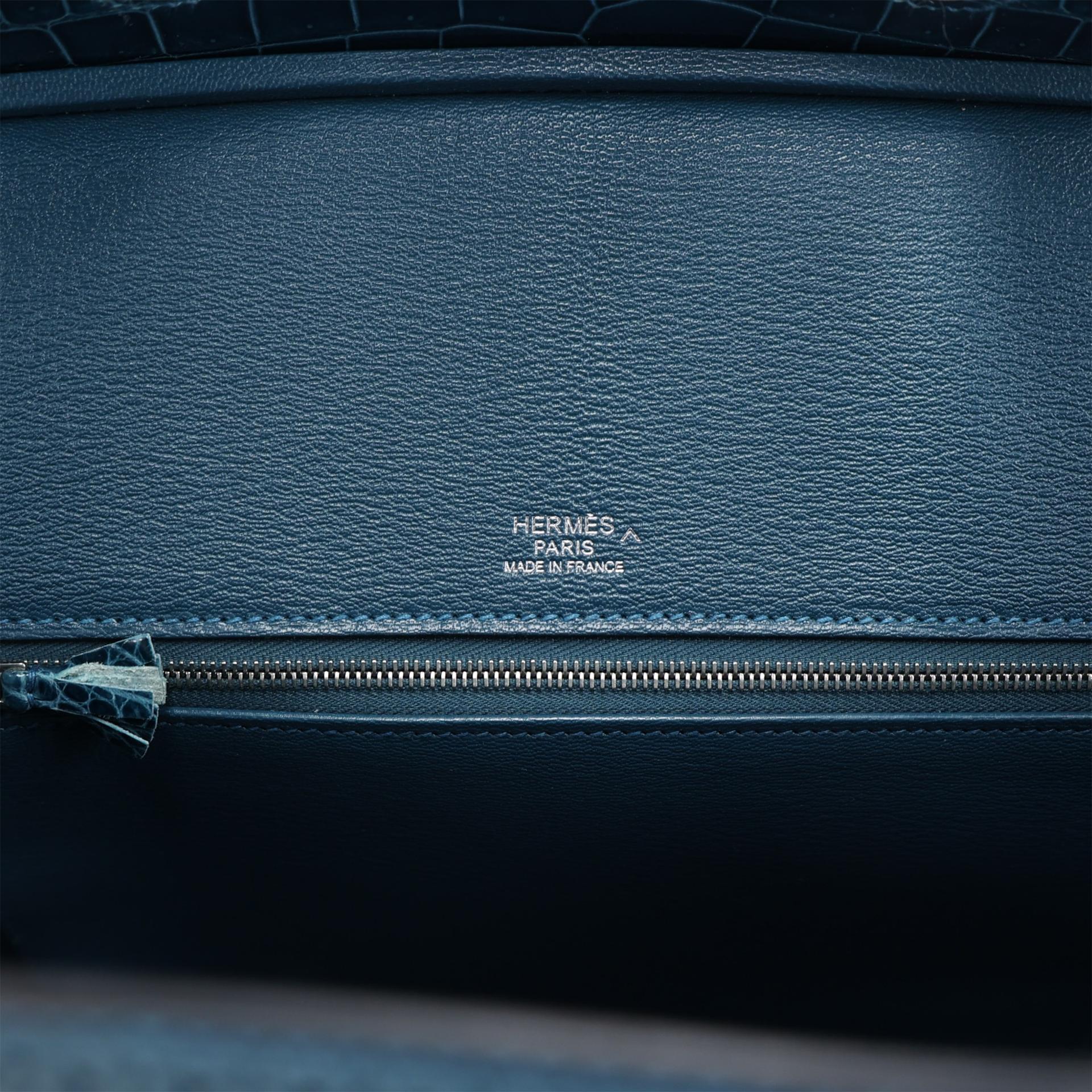 Unused ( Rank NS ) HERMÈS Birkin Ghillies 30 Colvert (1P) Shiny Porosus Crocodile Matte Porosus Crocodile Palladium hardware X (2016) - 12