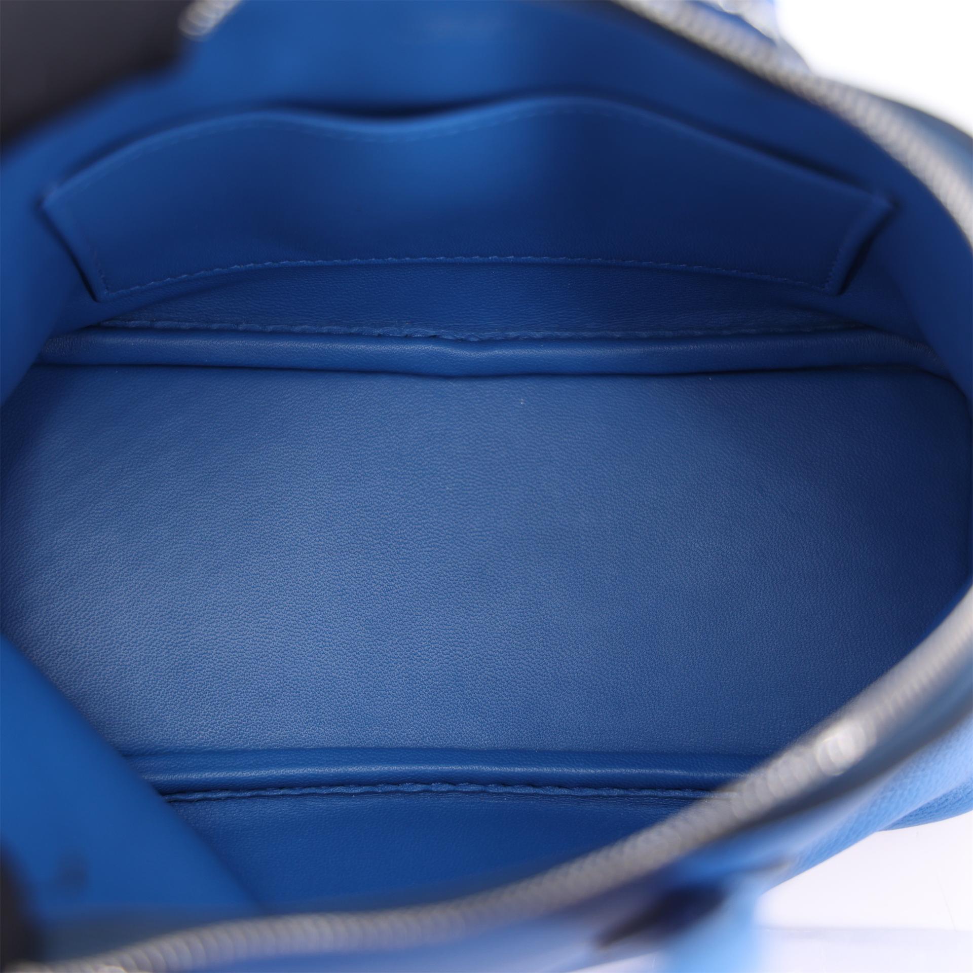 Unused ( Rank NS ) HERMÈS Mini Bolide 1923 Bleu Zellige (I7) Bleu de Prusse (7P) Evercolor Palladium hardware B (2023) - 9