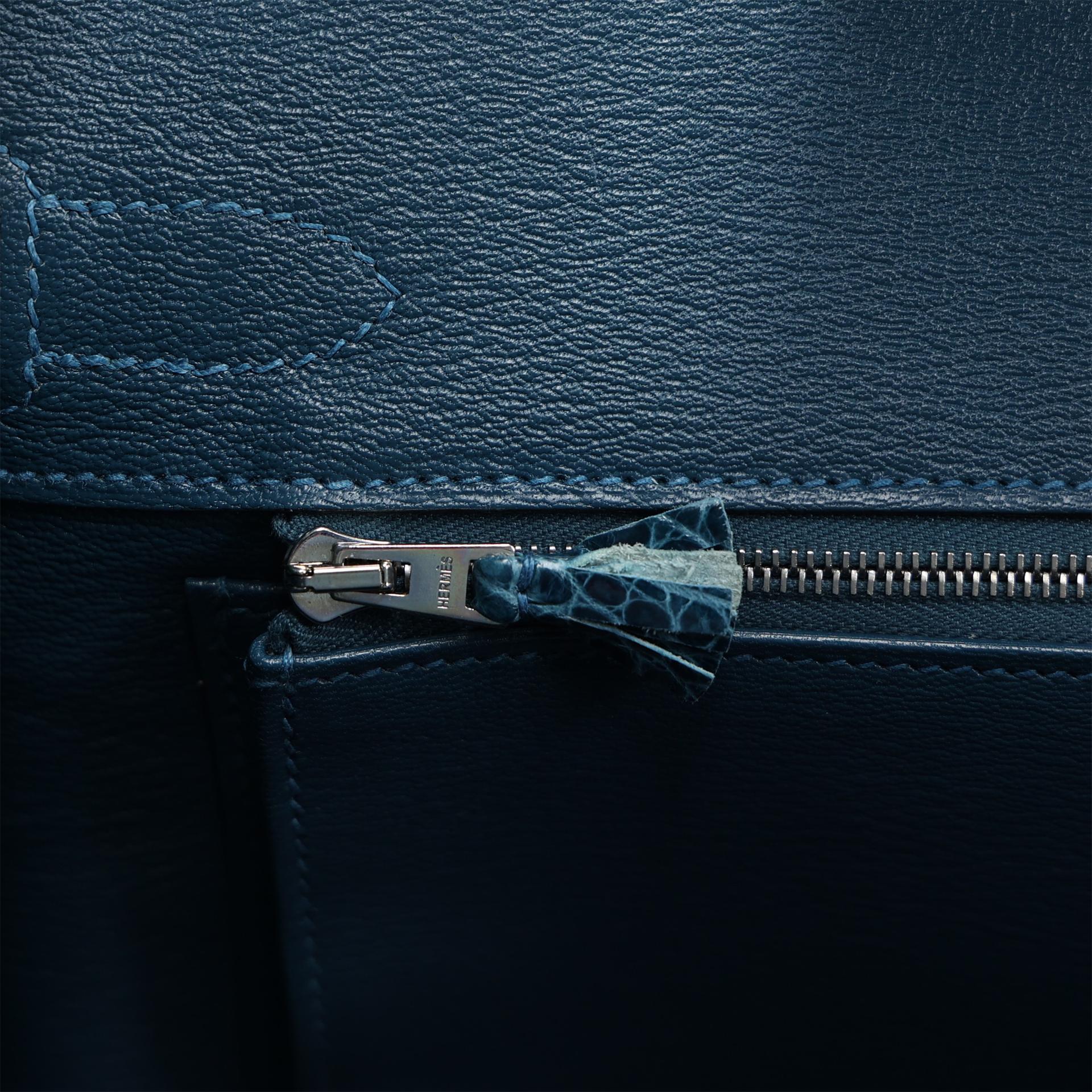 Unused ( Rank NS ) HERMÈS Birkin Ghillies 30 Colvert (1P) Shiny Porosus Crocodile Matte Porosus Crocodile Palladium hardware X (2016) - 16