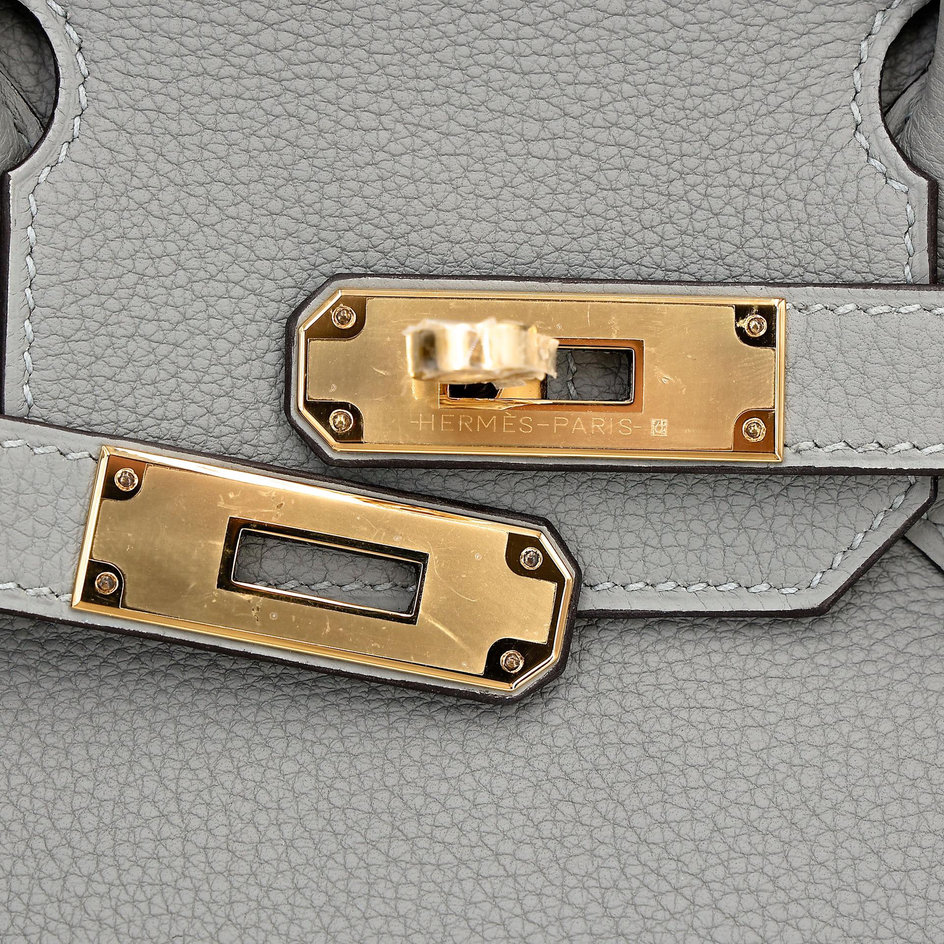 Unused ( Rank NS ) HERMÈS Birkin 30 Gris Mouette (4Z) Togo Gold hardware W (2024) - 11