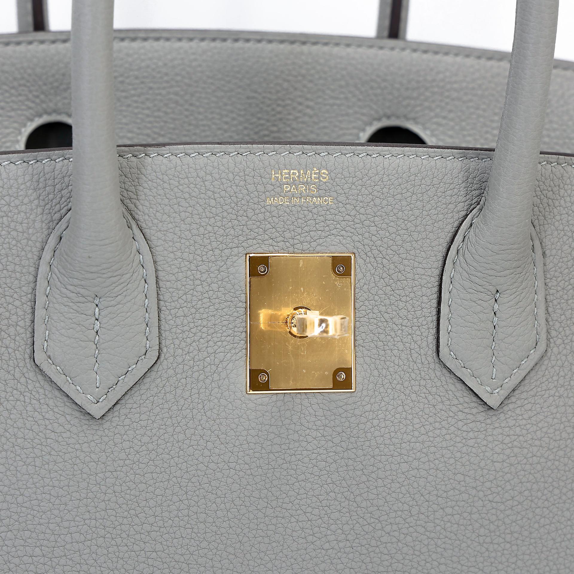 Unused ( Rank NS ) HERMÈS Birkin 30 Gris Mouette (4Z) Togo Gold hardware W (2024) - 13