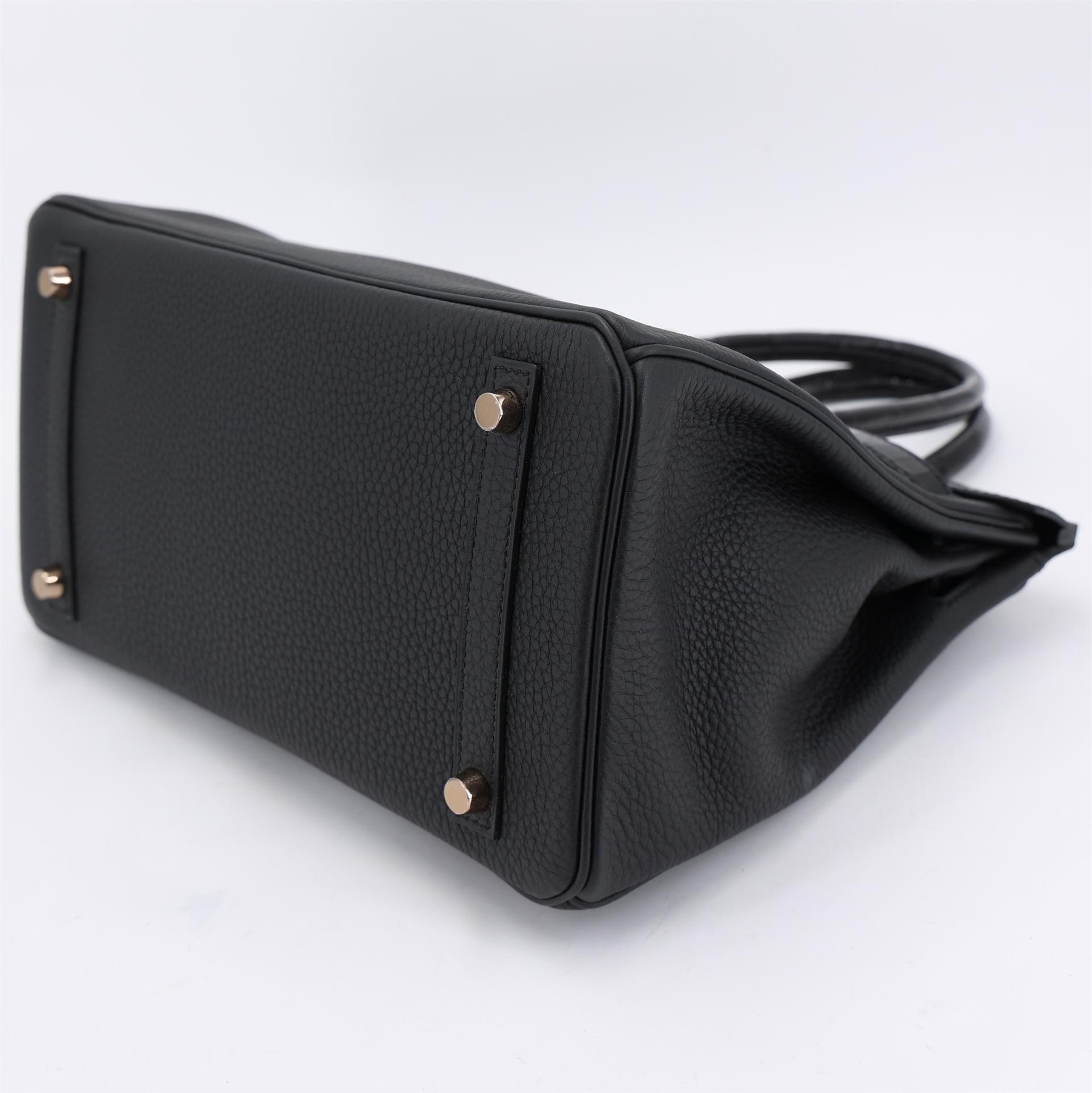 ランク A HERMÈS エルメス バーキン30 タッチ ブラック (89) トゴ クロコダイル ニロティカス ピンクゴールド金具 C刻印 (2018) - 5