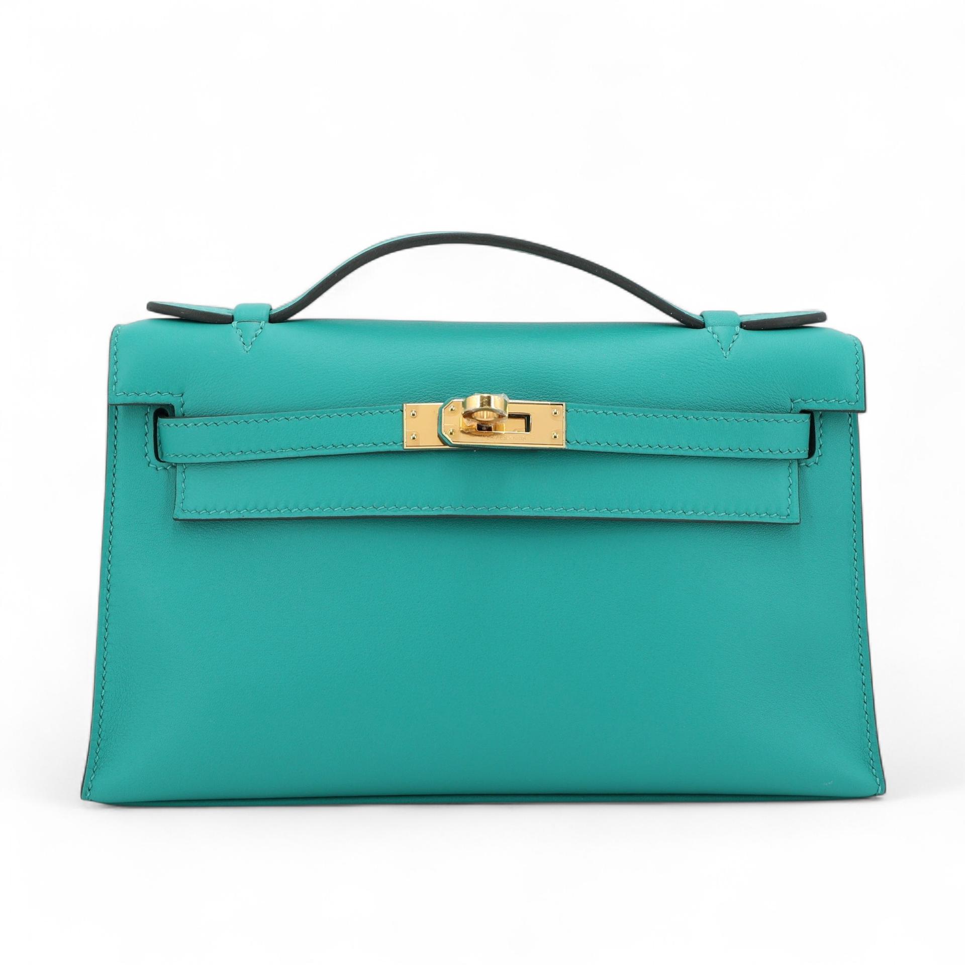 ランク NS 未使用品 HERMÈS エルメス ポシェットケリー ヴェールヴェロン (U1) スイフト ゴールド金具 C刻印 (2018) - 1
