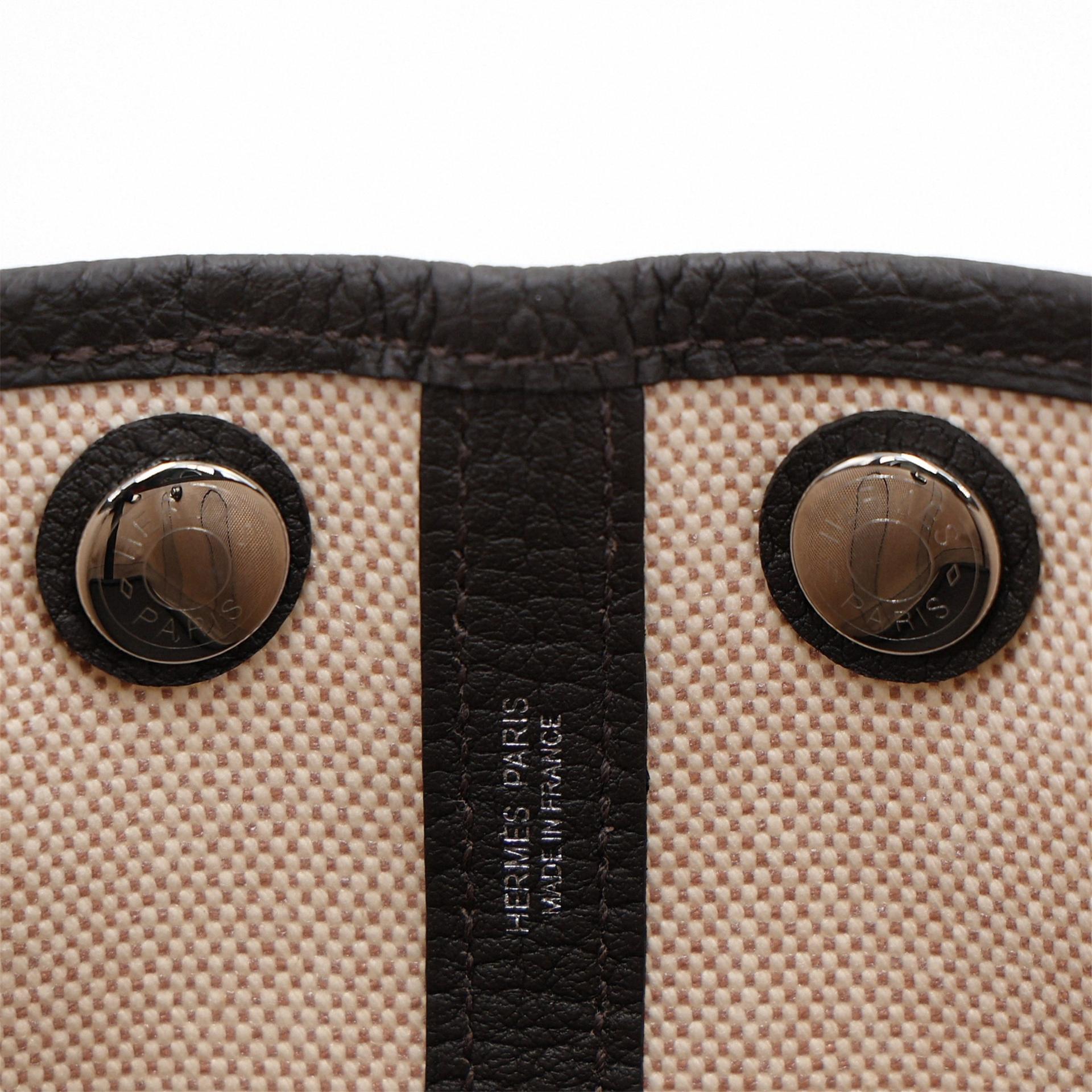 Brand New ( Rank N ) HERMÈS Neo Garden Party 23 Ebene (46) Ecru Negonda Canvas Palladium hardware K (2025) - 11