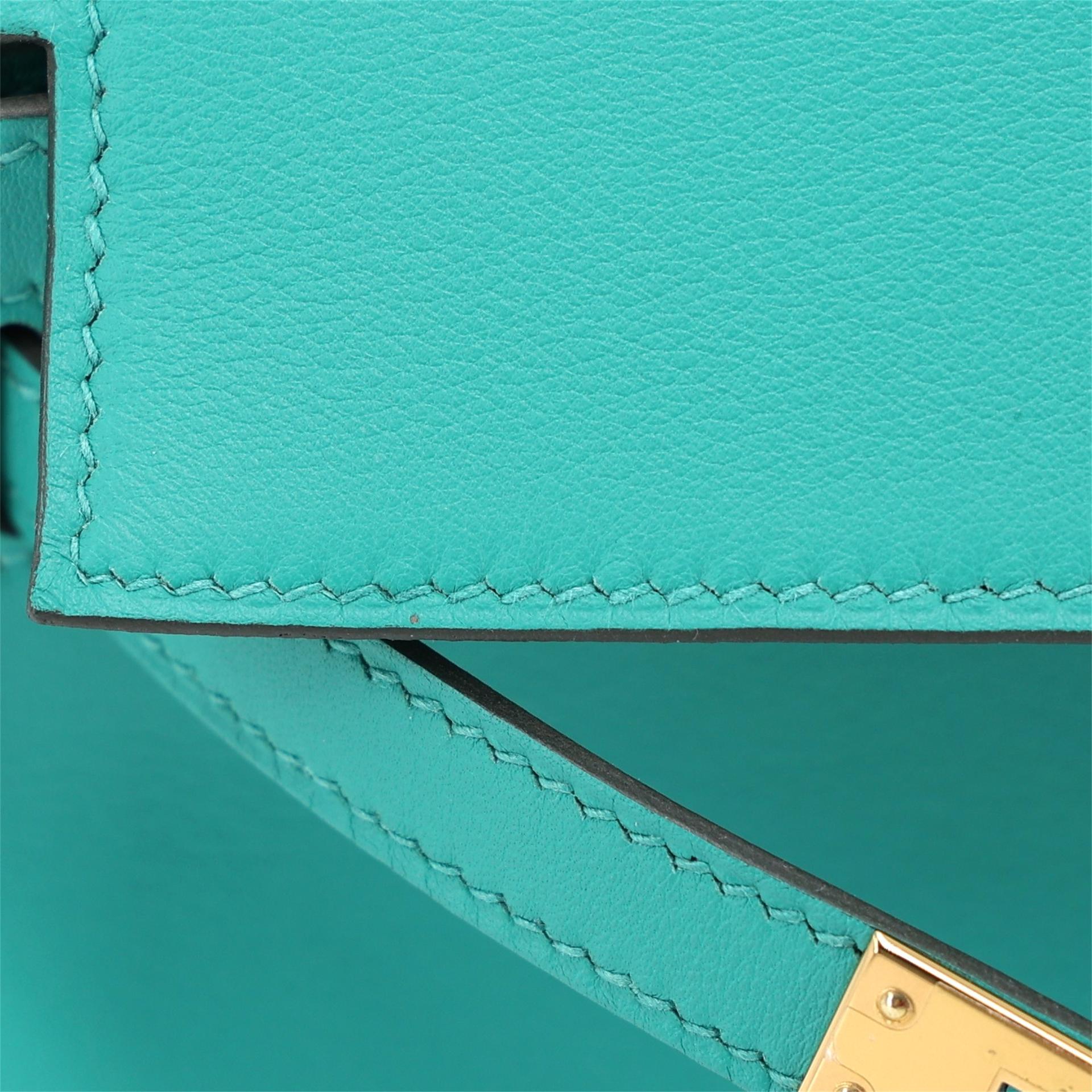 ランク NS 未使用品 HERMÈS エルメス ポシェットケリー ヴェールヴェロン (U1) スイフト ゴールド金具 C刻印 (2018) - 16