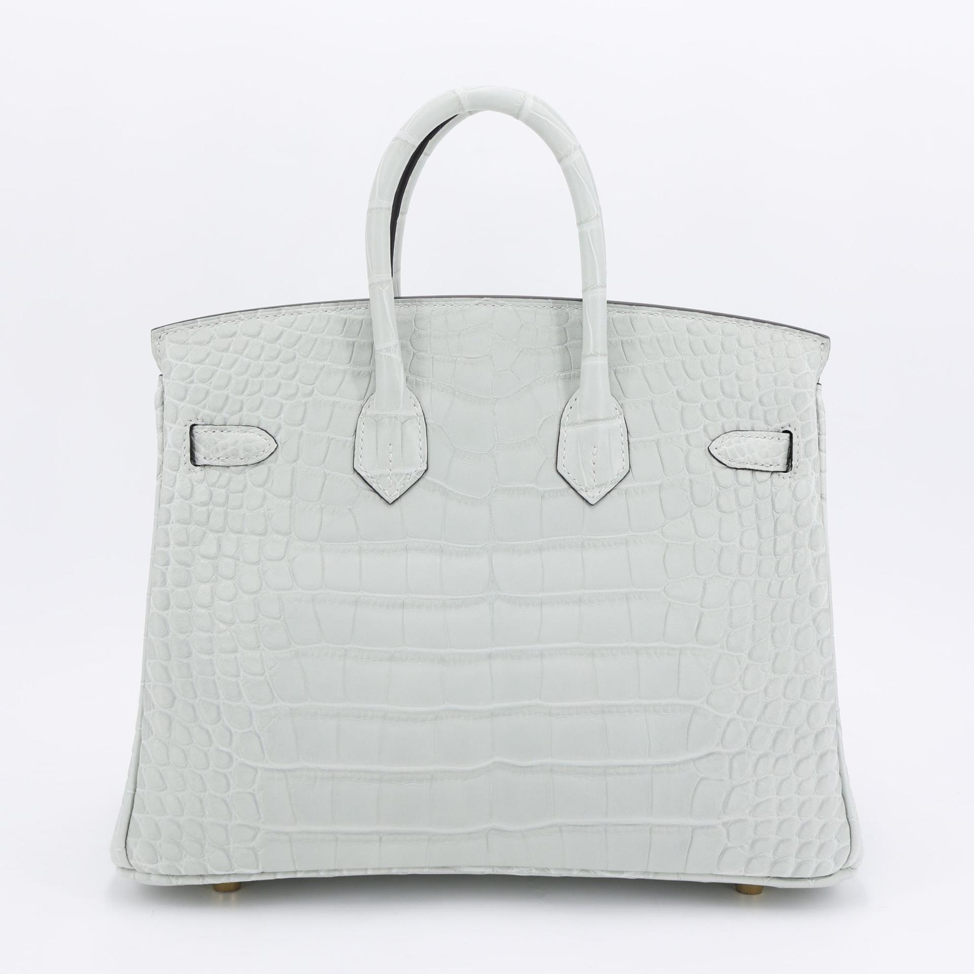 Brand New ( Rank N ) HERMÈS Birkin 25 Gris Neve (0W) Matte Alligator Gold hardware W (2024) - 2