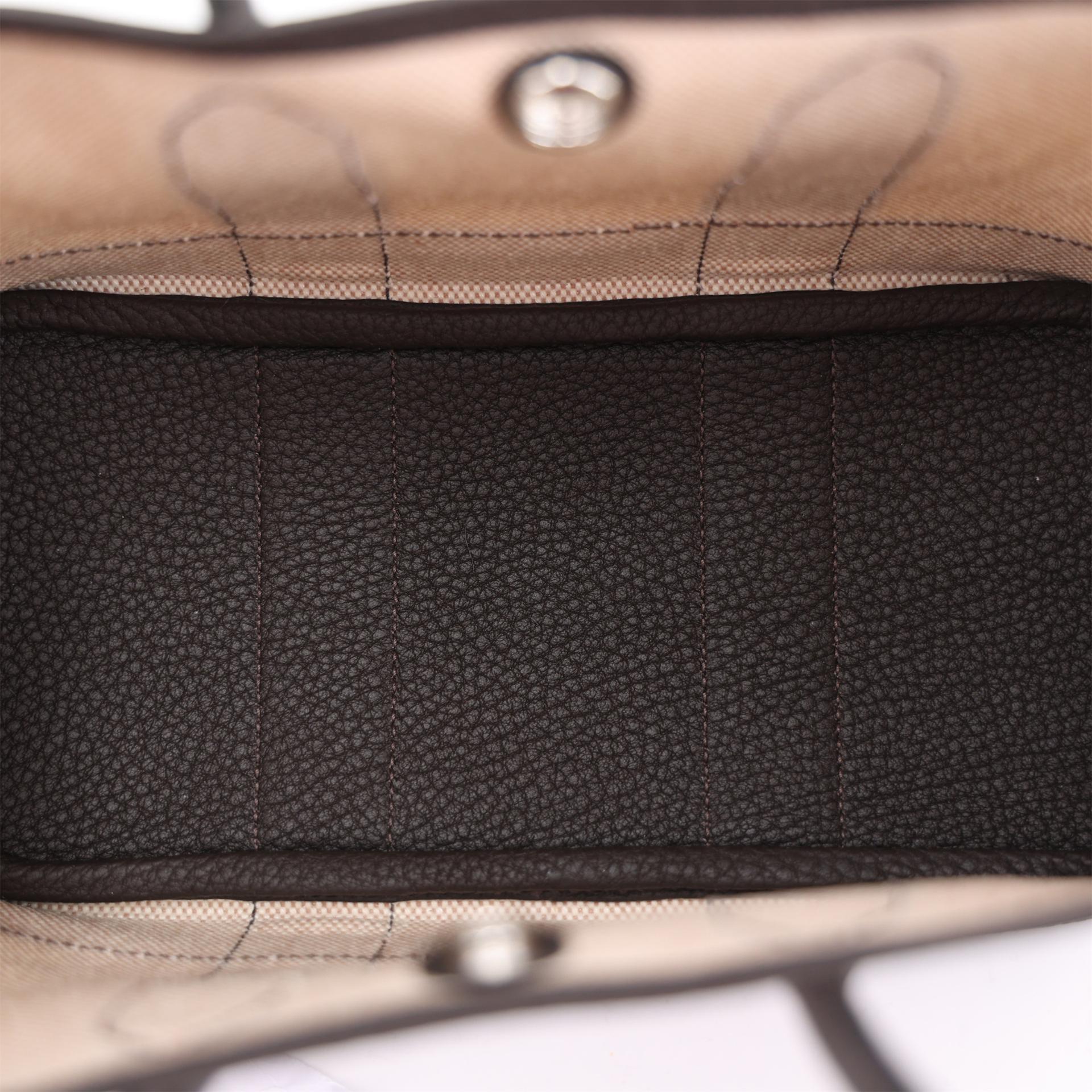Brand New ( Rank N ) HERMÈS Neo Garden Party 23 Ebene (46) Ecru Negonda Canvas Palladium hardware K (2025) - 12