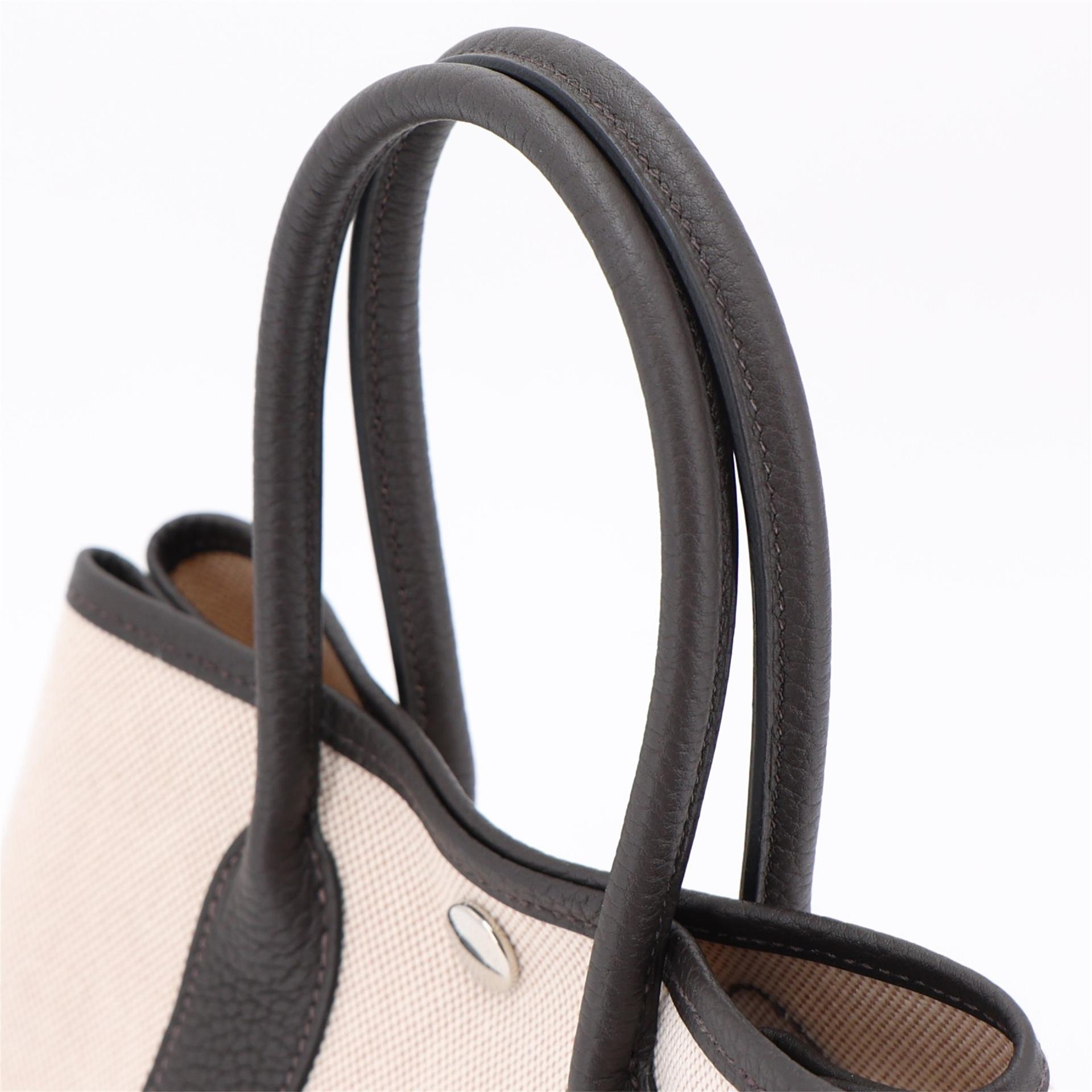 Brand New ( Rank N ) HERMÈS Neo Garden Party 23 Ebene (46) Ecru Negonda Canvas Palladium hardware K (2025) - 3