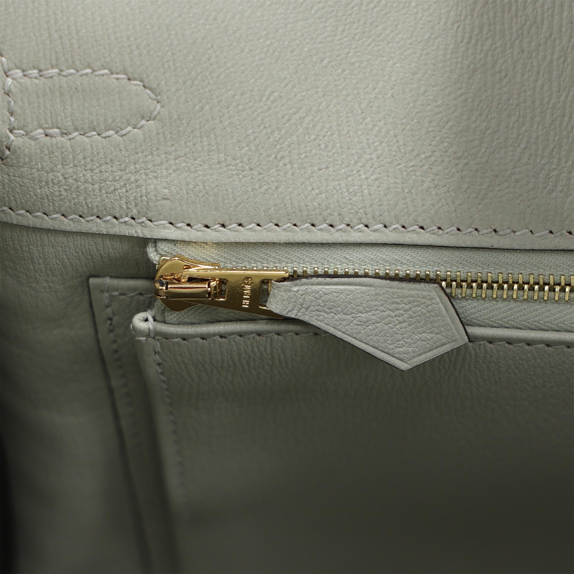 Brand New ( Rank N ) HERMÈS Birkin 25 Gris Neve (0W) Matte Alligator Gold hardware W (2024) - 15