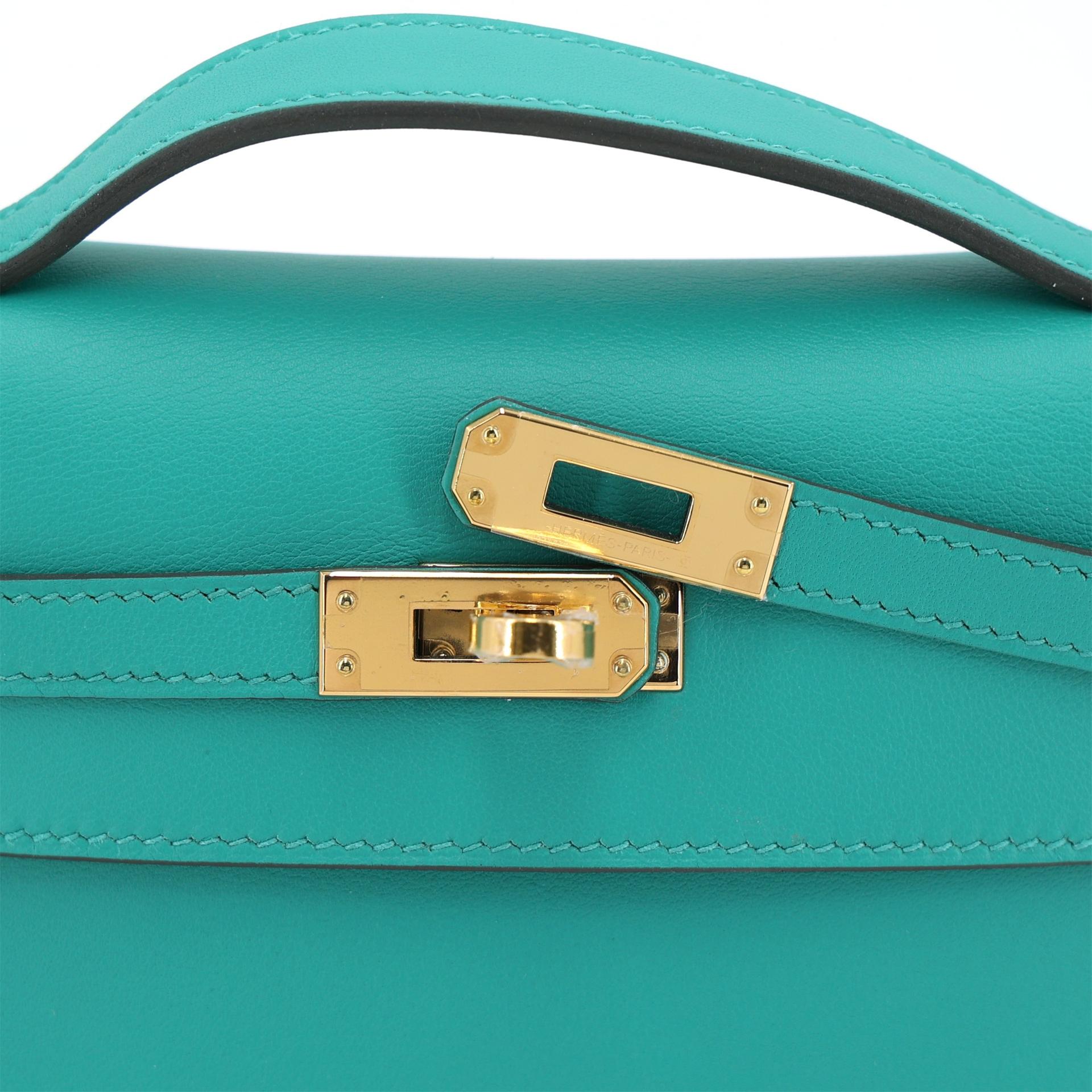 ランク NS 未使用品 HERMÈS エルメス ポシェットケリー ヴェールヴェロン (U1) スイフト ゴールド金具 C刻印 (2018) - 8